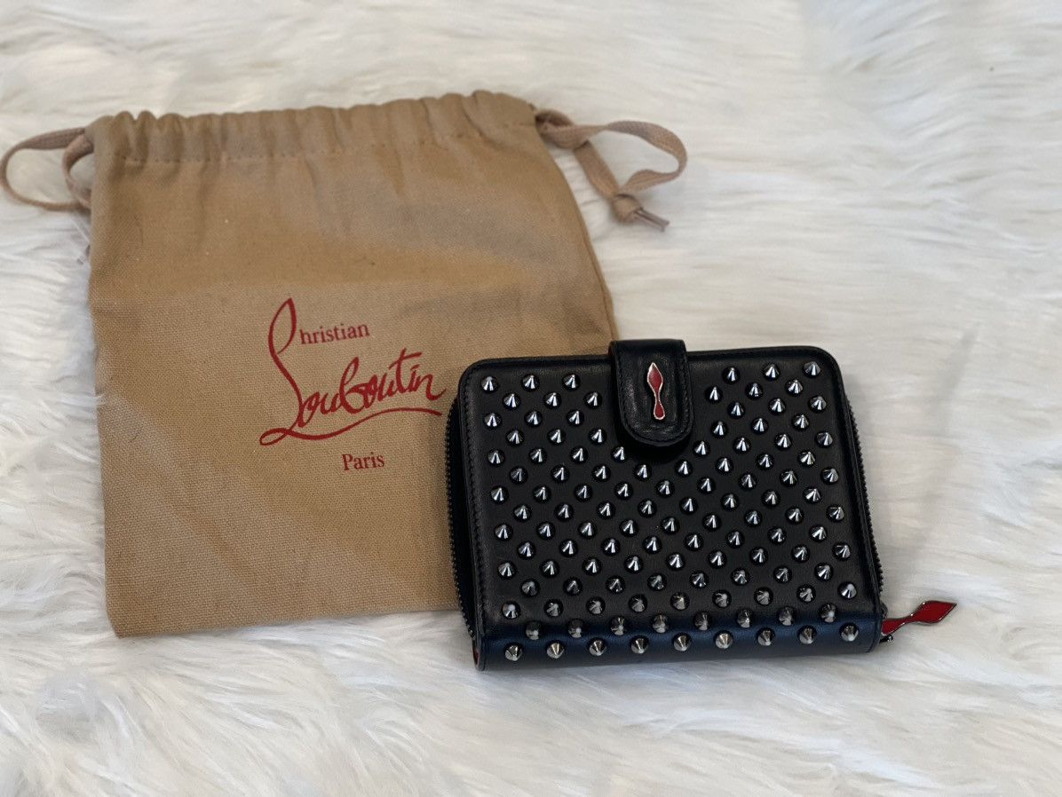 Christian Louboutin Christian Louboutin Panettone Spike Black Leather Wallet Size ONE SIZE - 10 Thumbnail