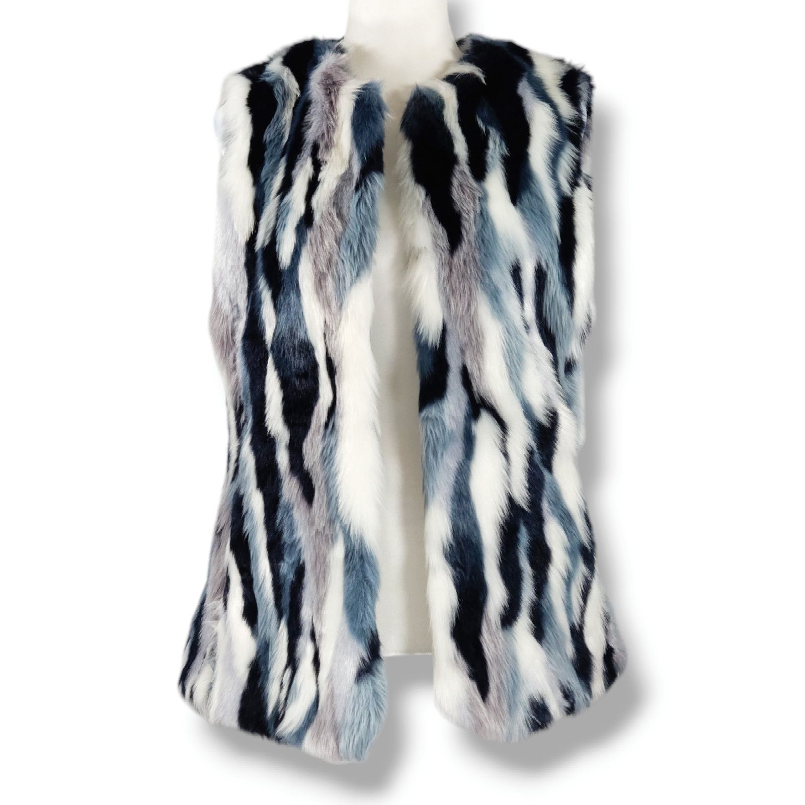 Other EUC INC Int'l Patchwork Faux Fur Vest Sz. S Mob Wife Y2K Size S / US 4 / IT 40 - 2 Thumbnail