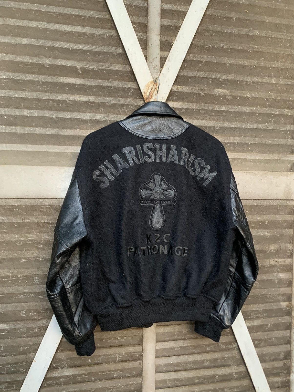 Vintage 👹Vintage Kome Kome Club All Black Varsity Jacket Size US S / EU 44-46 / 1 - 2 Thumbnail