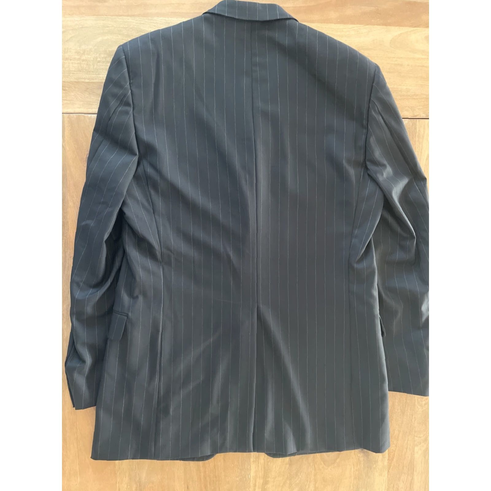 Vintage Hickey Freeman Blazer Single-Breasted 3-Button Black Wool 44L MINT Mens Suit Jacket Pocket Lining Cupro Pinstripe Vintage: No Size 44R - 2 Thumbnail