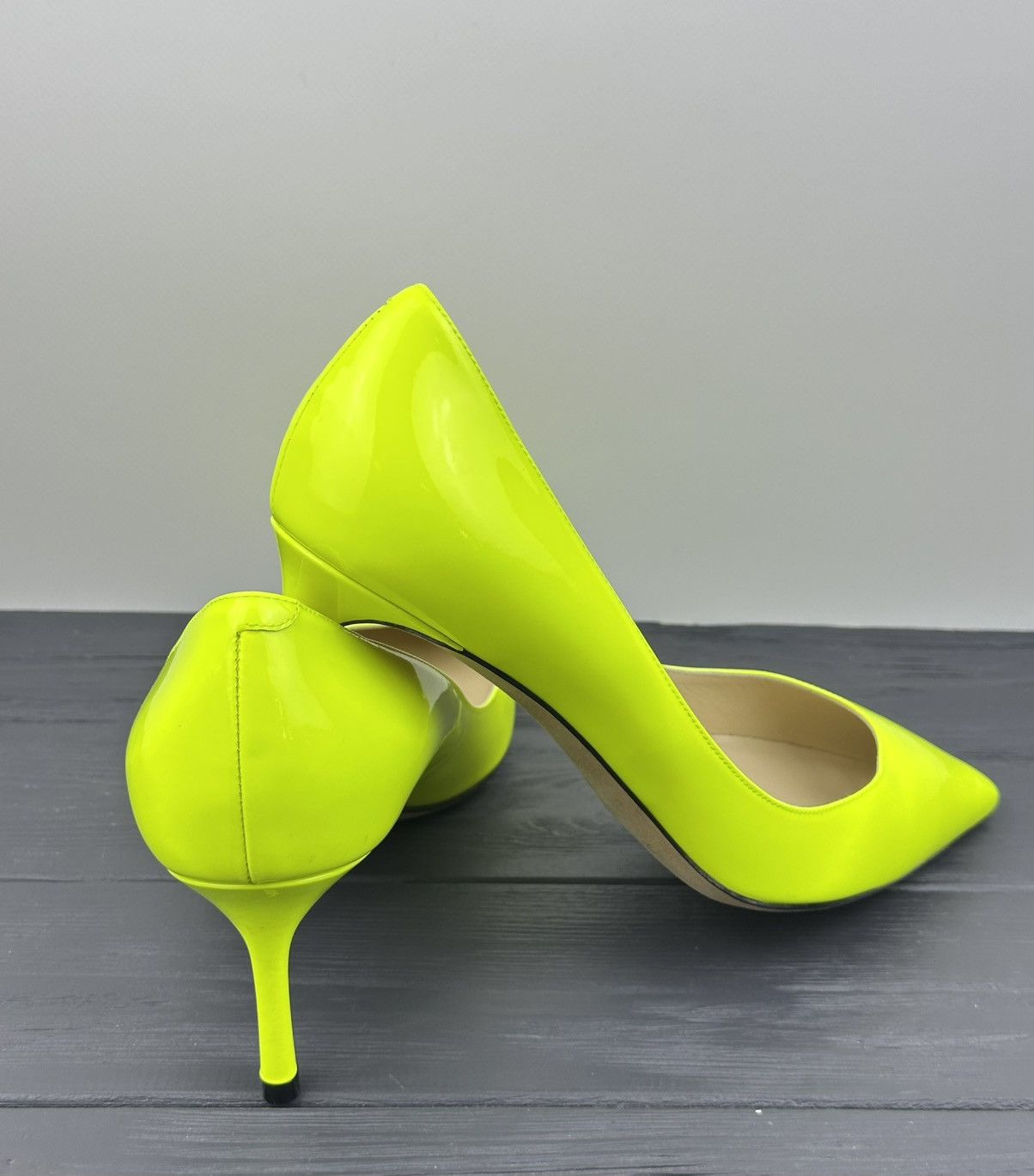 Jimmy Choo Jimmy Choo Yellow Patent Leather Pointed Toe Pumps Heels Size US 10 / IT 40 - 9 Thumbnail