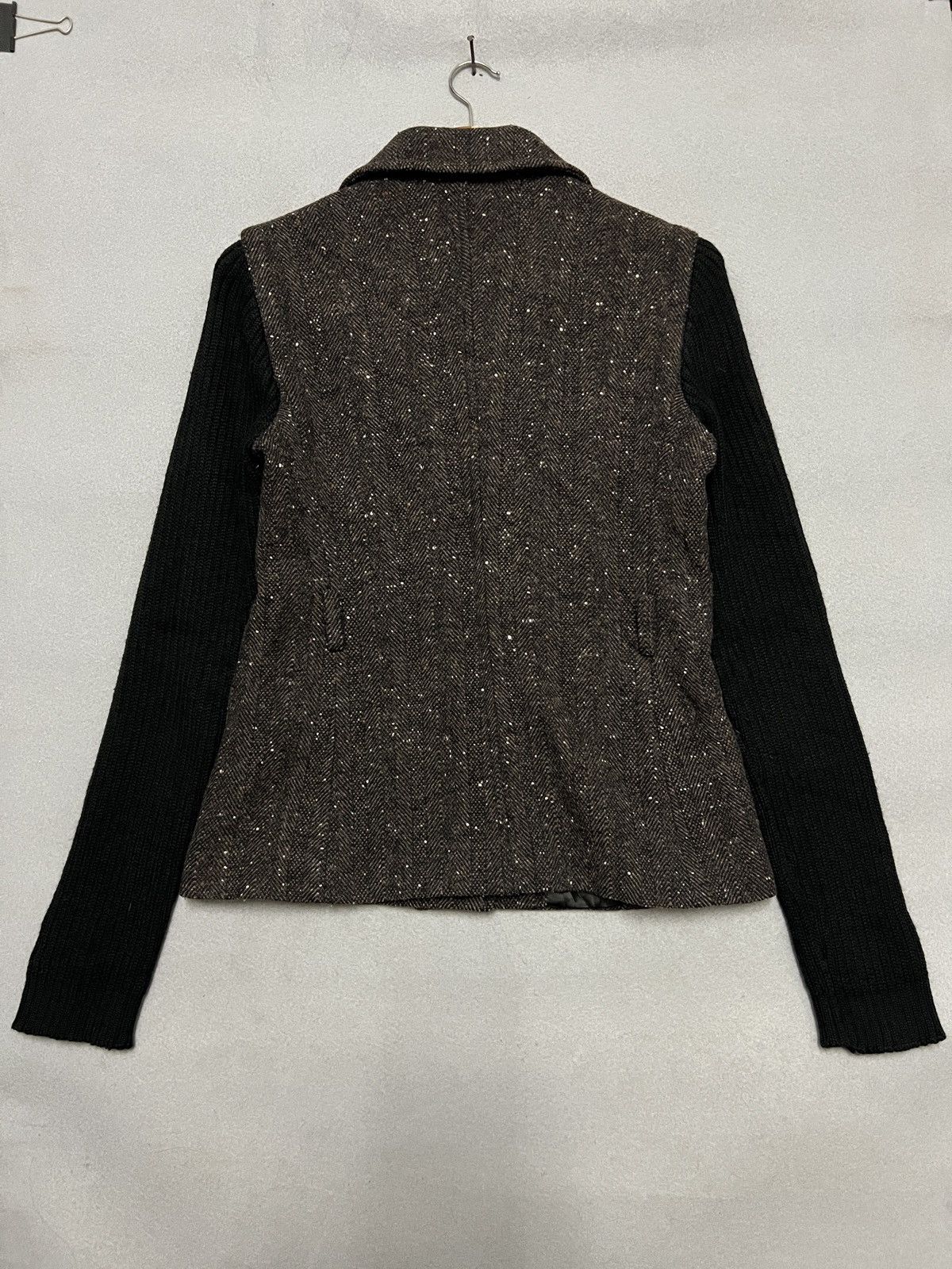 Marella 634.Vtg Marella Asymmetric Zip Tweed Knit Combo Biker Size M / US 6-8 / IT 42-44 - 2 Thumbnail
