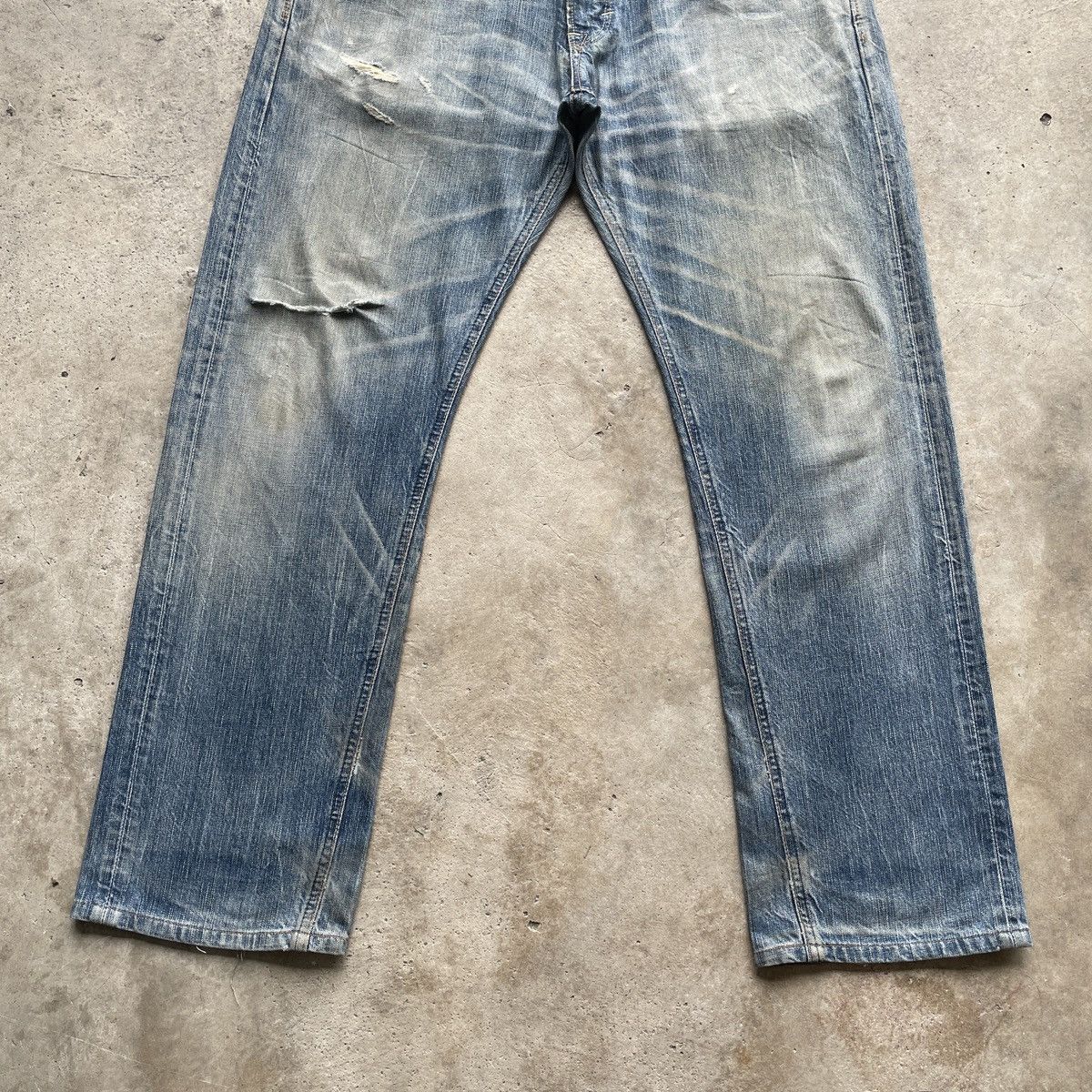 Japanese Brand W37 Vintage Edwin Faded Distressed Jeans Baggy Denim Pants Size US 37 - 5 Thumbnail