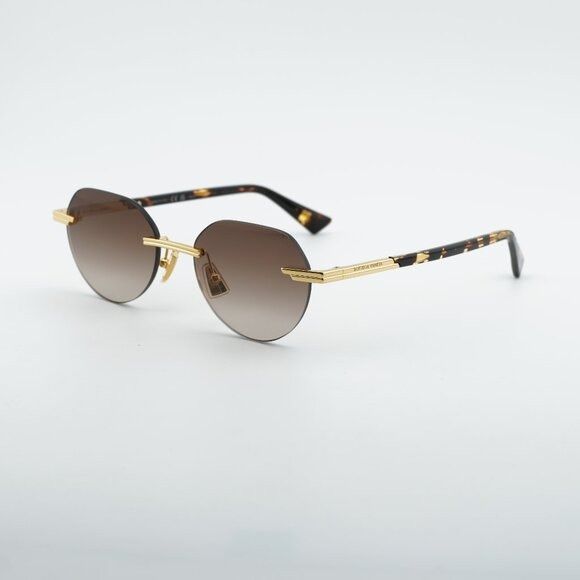 Bottega Veneta Bottega Veneta BV1379S 003 Sunglasses Shiny Gold Square Fram Size ONE SIZE - 1 Thumbnail