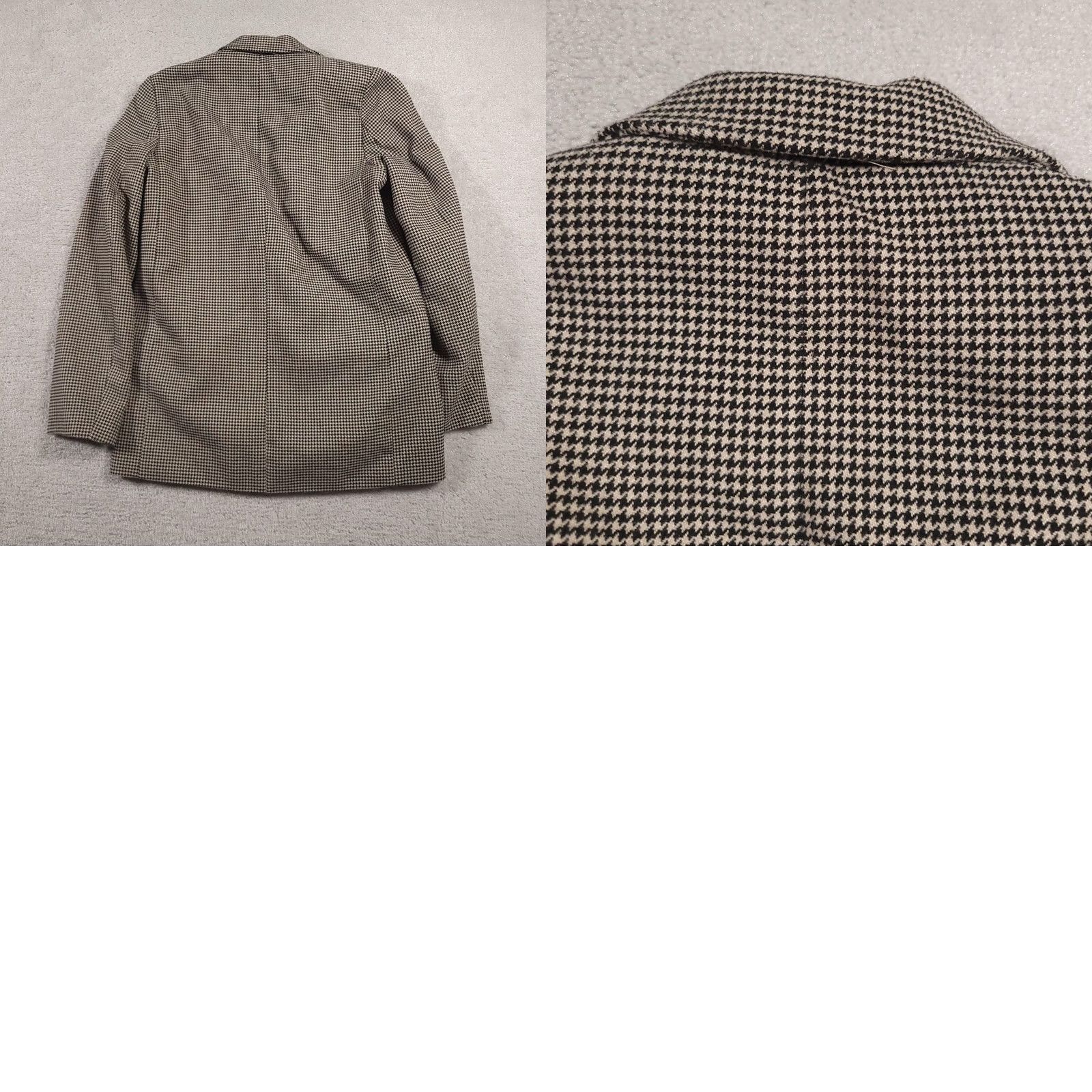 H&M VINTAGE H&M Blazer Womens XS Houndstooth Checkered Suit Jacket Classic Workwear Office Size XS / US 0-2 / IT 36-38 - 9 Thumbnail