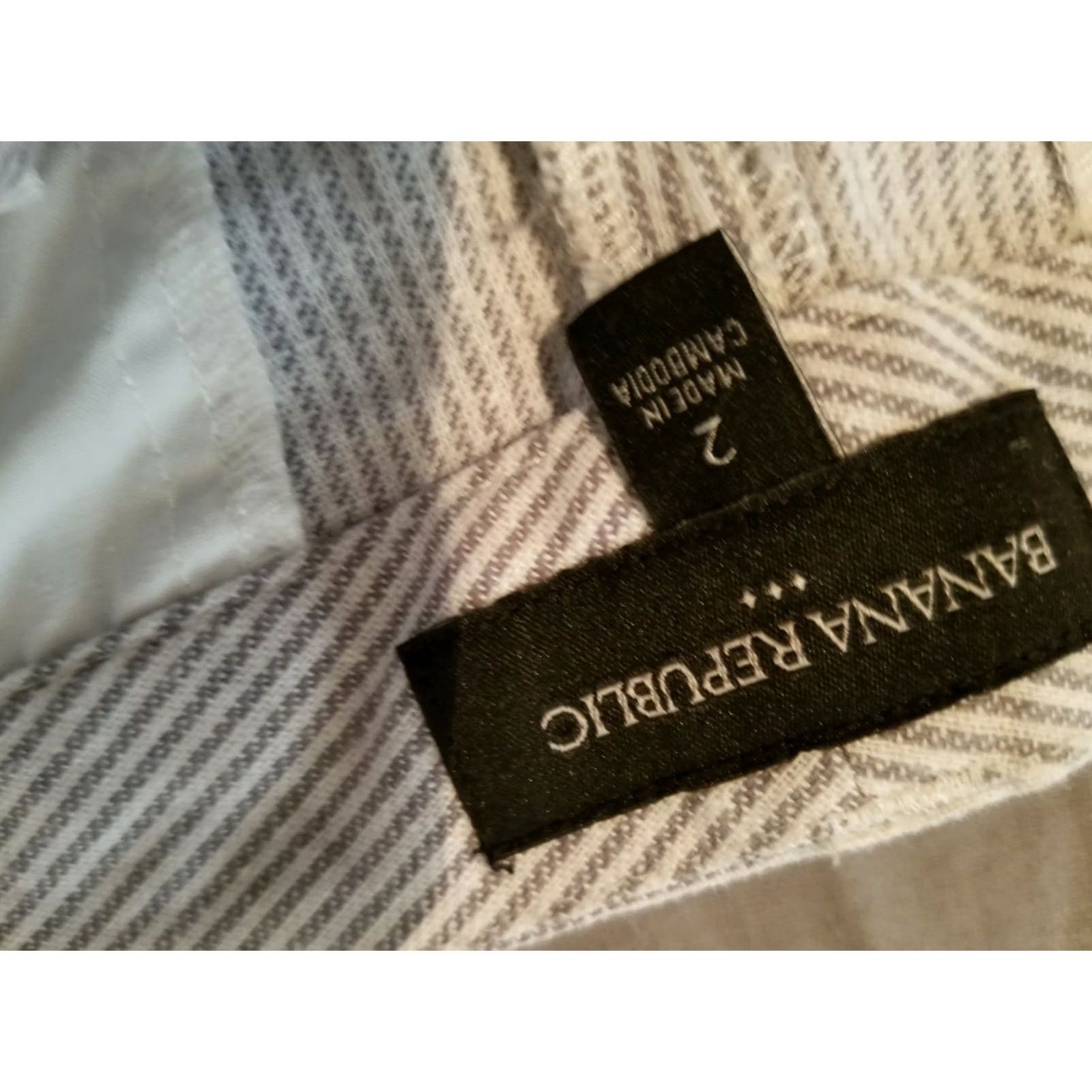 Banana Republic Banana Republic Shorts Womens 2 Gray Linen Chino Khaki Size 26" / US 2 / IT 38 - 3 Thumbnail