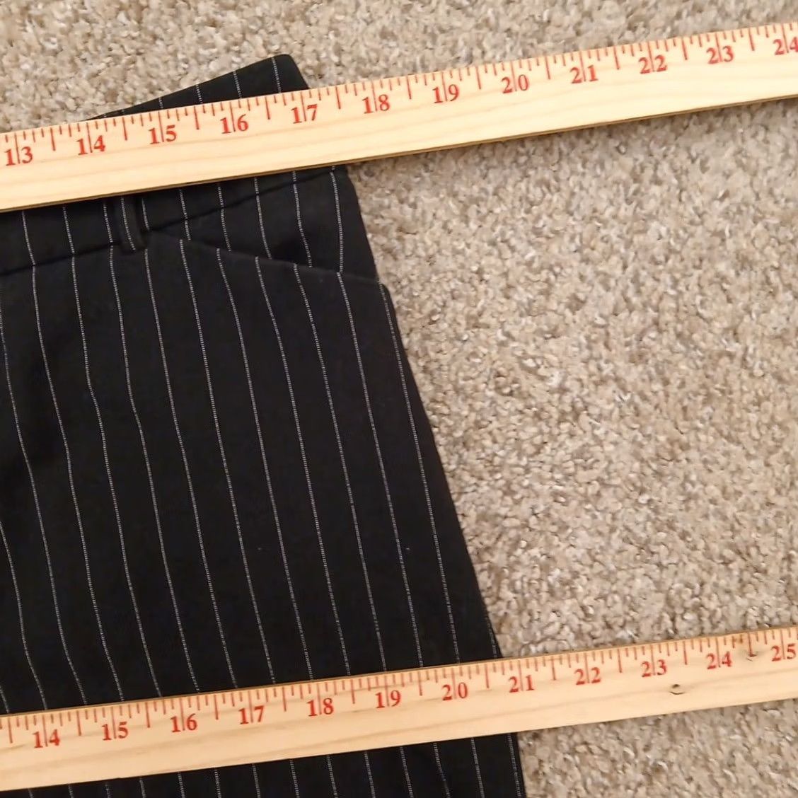 Vintage Apostrophe Dress Pants Womens Size 14 Black Striped 34x31 Mid Rise Stretch Flat Front Pants Women Size 36" / US 14 / IT 50 - 3 Thumbnail