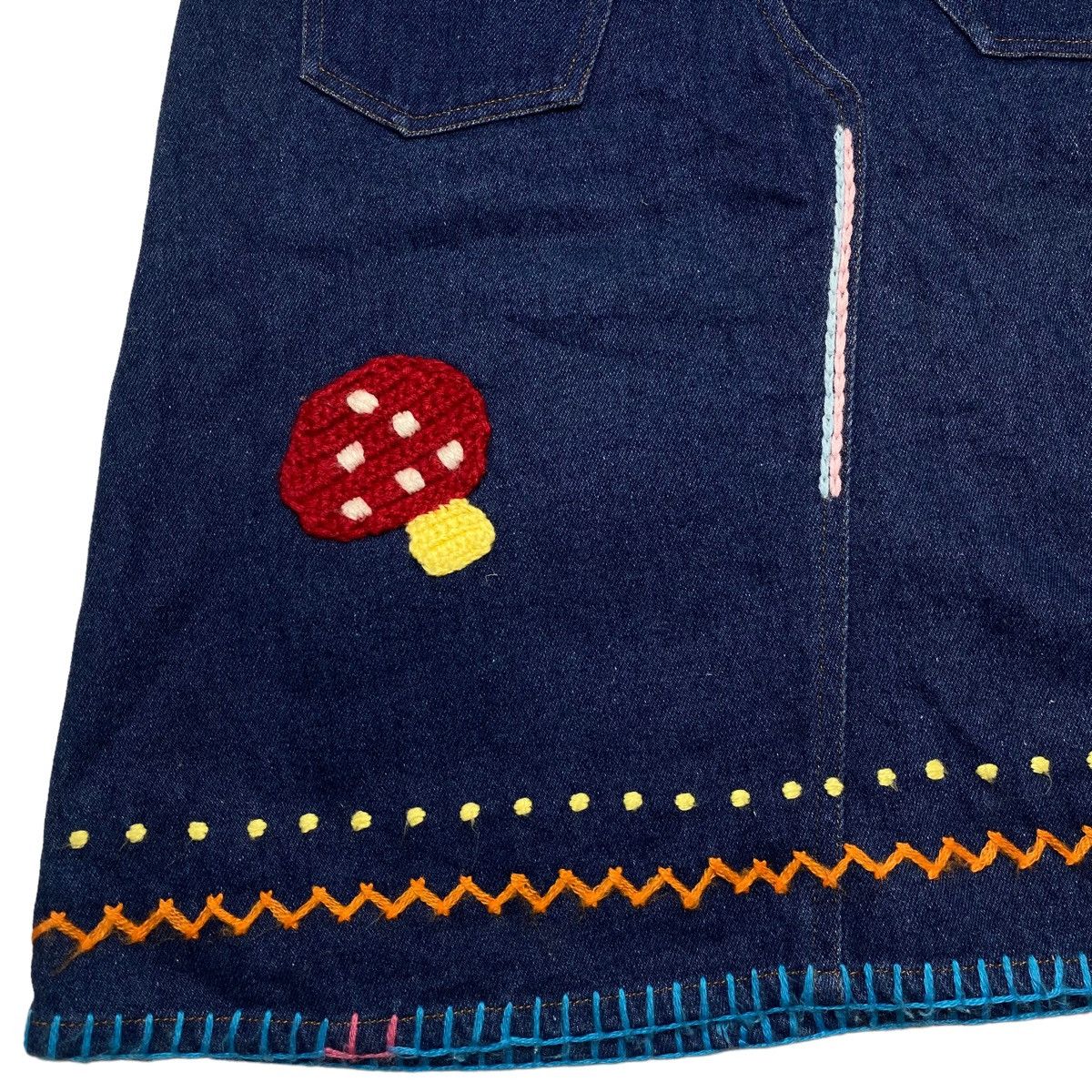 Angel Blue 2000s Angel Blue - Knitted Patch Midi Skirt Denim Size 26" / US 2 / IT 38 - 7 Thumbnail