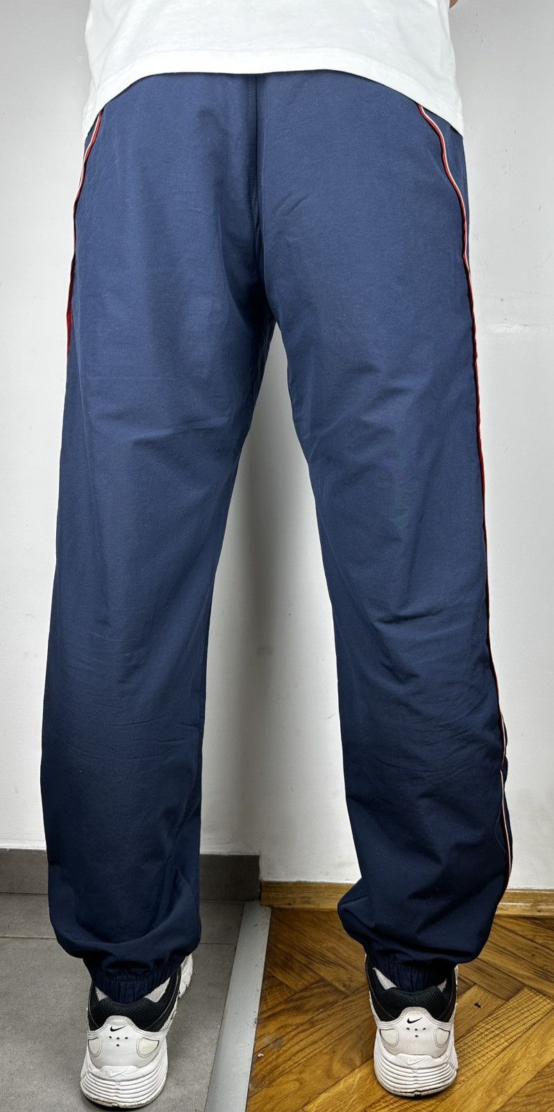 Nike Nike Mini Swoosh Logo Nylon Stripe Track Pants Y2K Vintage Size US 34 / EU 50 - 12 Thumbnail