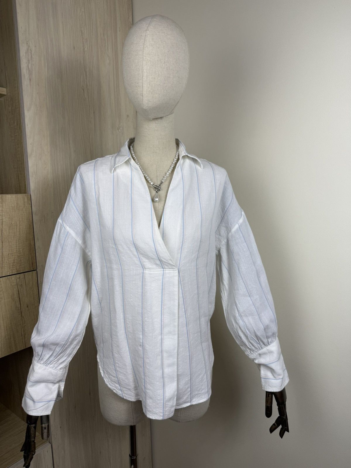 Zadig & Voltaire Zadig & Voltaire Striped Linen Blend Shirt Back Logo Size S / US 4 / IT 40 - 1 Thumbnail
