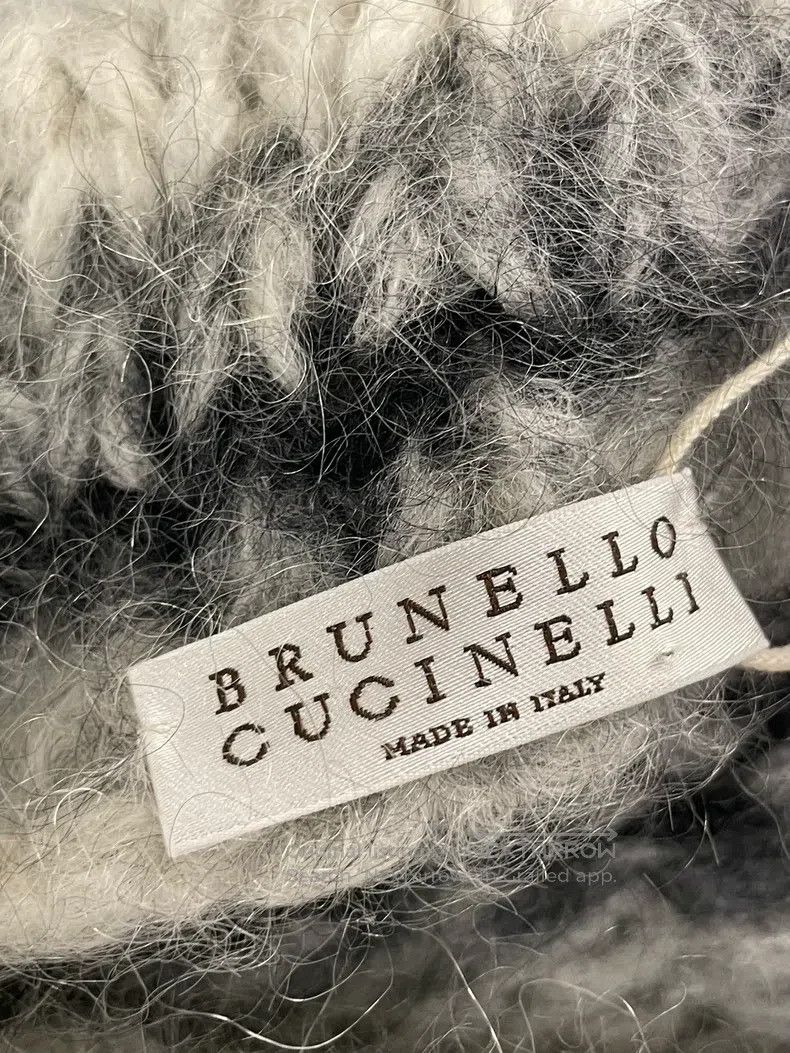 Brunello Cucinelli Brunello Cucinelli Flowered Grey Mohair Blend High Neck Sw Size M / US 6-8 / IT 42-44 - 3 Thumbnail