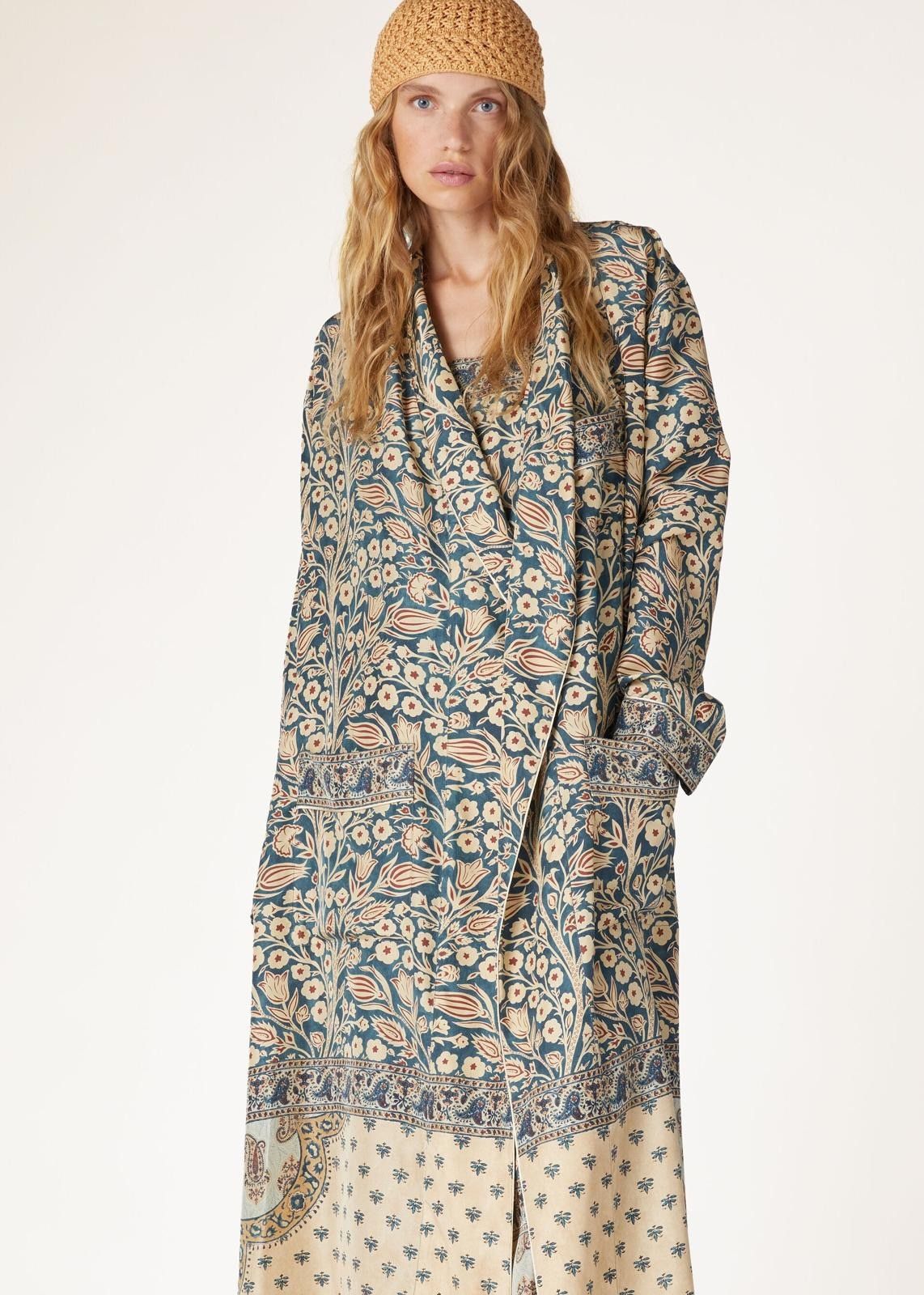 Loro Piana o1srvl11e0525 FAN8169 Silk Landry Coat in Multicolor Size XS / US 0-2 / IT 36-38 - 5 Thumbnail
