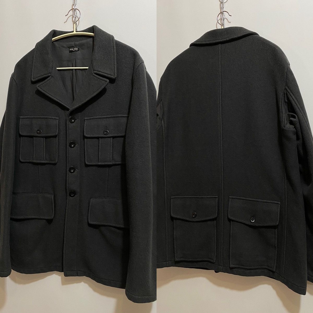 Prada Miu Miu Vintage 6 Cargo Pockets Wool Jacket | Grailed