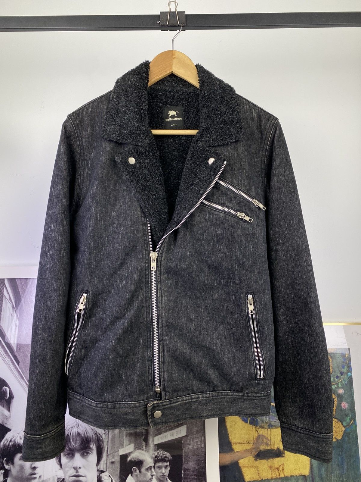 BUFFALO BOBS 2000’s Buffolo Bobs Fleece Lining Denim Biker Jacket Size US S / EU 44-46 / 1 - 1 Thumbnail