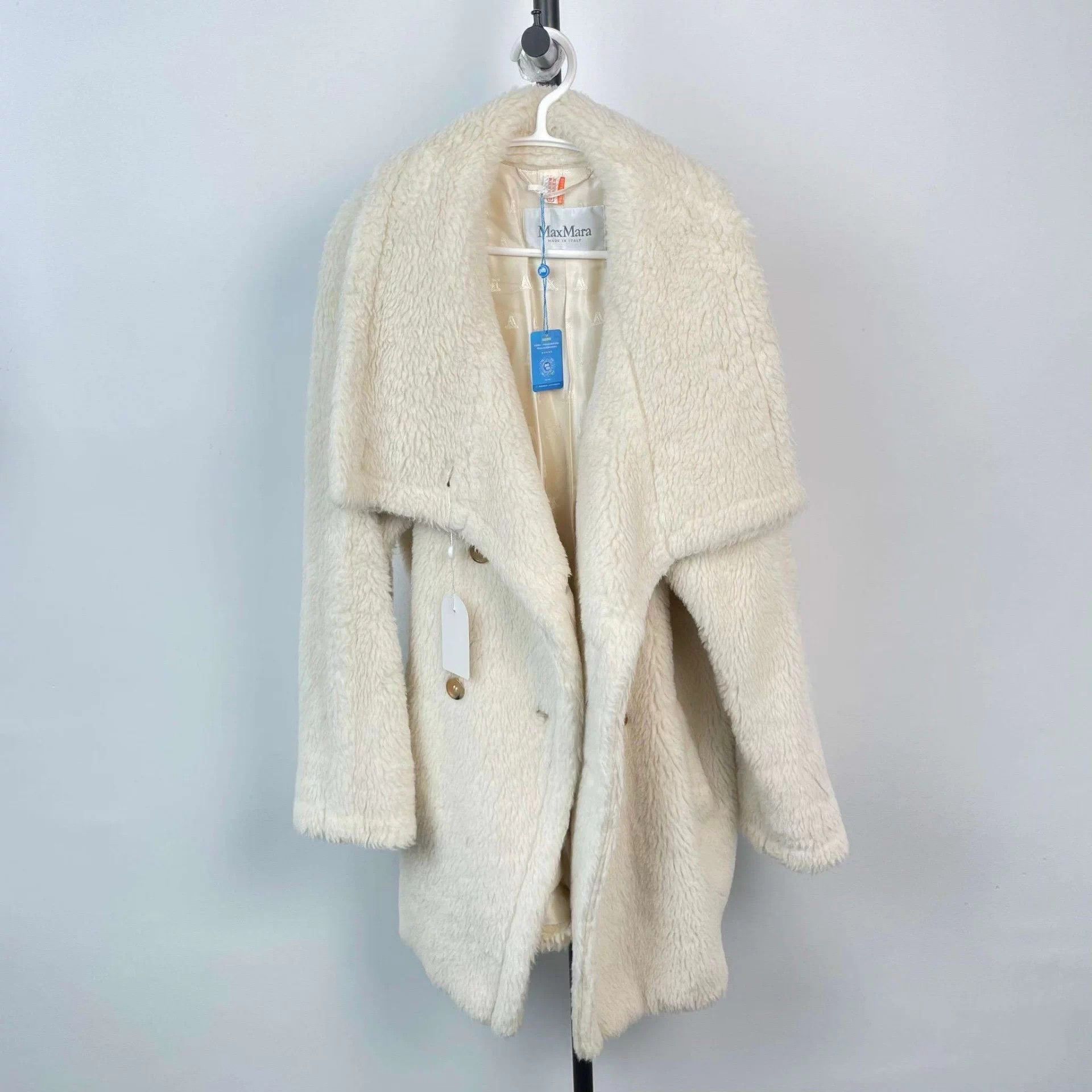 Max Mara Maxmara Women's Alpaca Coat White 165 Size S / US 4 / IT 40 - 1 Thumbnail