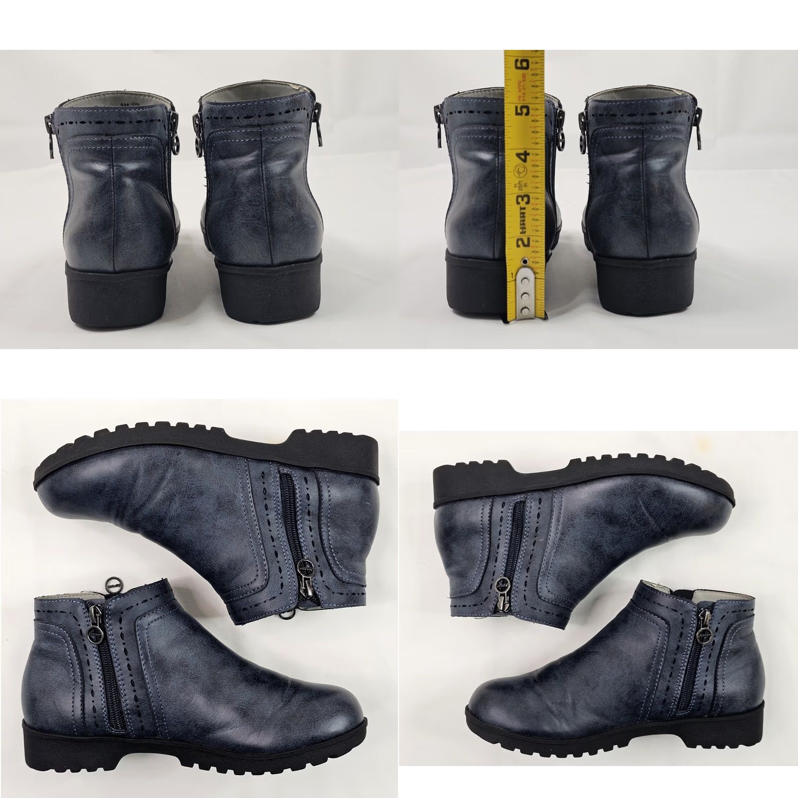 Vintage JSport by Jambu Jenna Ankle Boots Women 8M Blue Vegan Leather Side Zip Casual Bootie Size US 8 / IT 38 - 8 Thumbnail