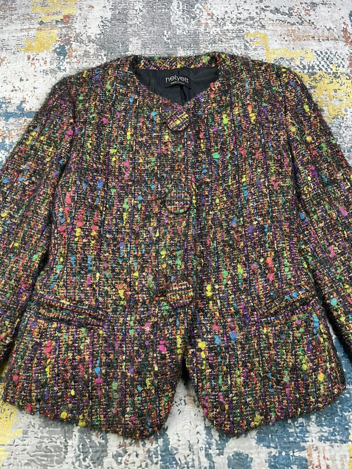 Japanese Brand Helyett Italy Basile Zingya Tweed Blazer Jacket Size M / US 6-8 / IT 42-44 - 2 Thumbnail