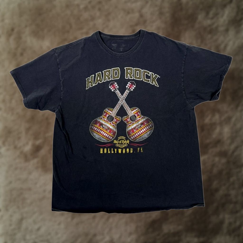 Hard Rock Cafe VINTAGE Hard Rock Cafe T-Shirt Black Skull 90s Rock Florida Guitars Men XL Short Sleeve Crew Neck 1990s Graphics Pattern Vintage Shirt Size US XL / EU 56 / 4 - 1 Thumbnail