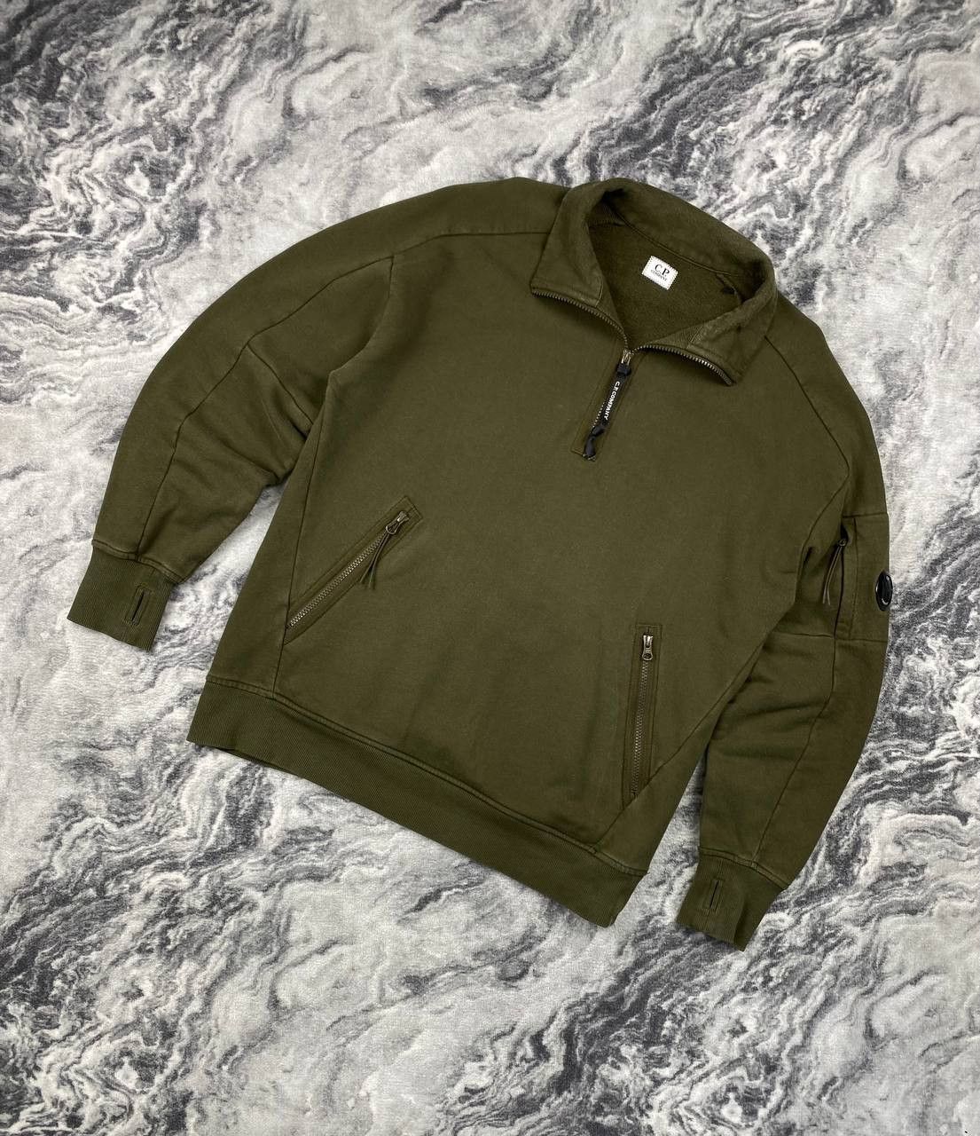 C.P. Company C.P. Company Diagonal Raised Fleece 1/4 Zipped Sweatshirt Size US L / EU 52-54 / 3 - 1 Thumbnail