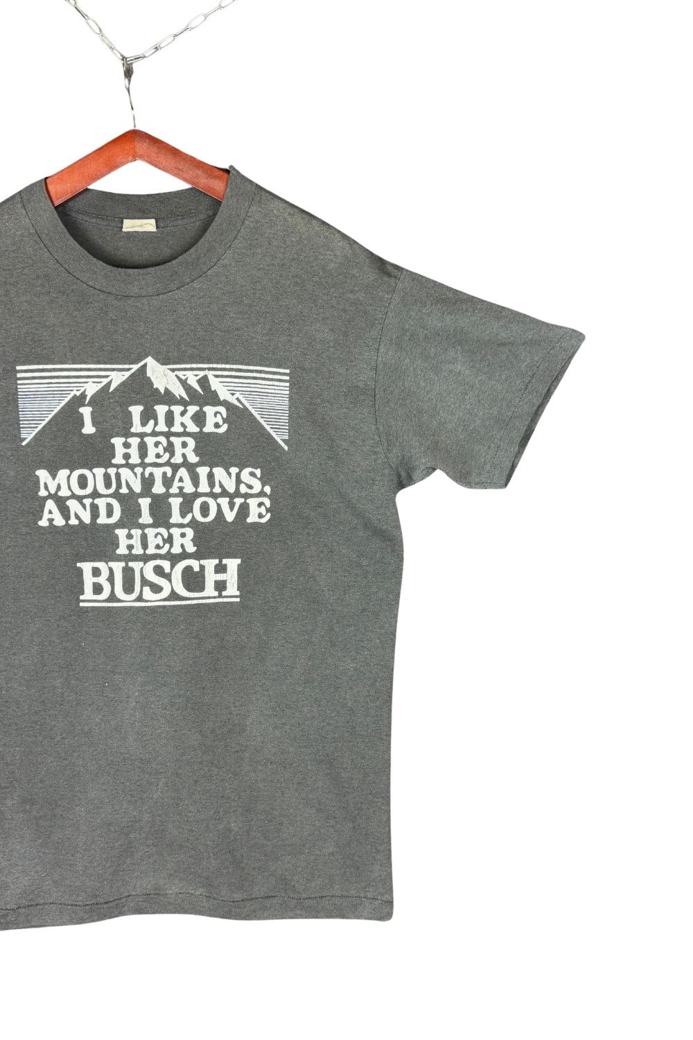 Vintage 70s Busch Mountains Tee – USA Single Stitch Platinum 50/50 Size US M / EU 48-50 / 2 - 6 Thumbnail
