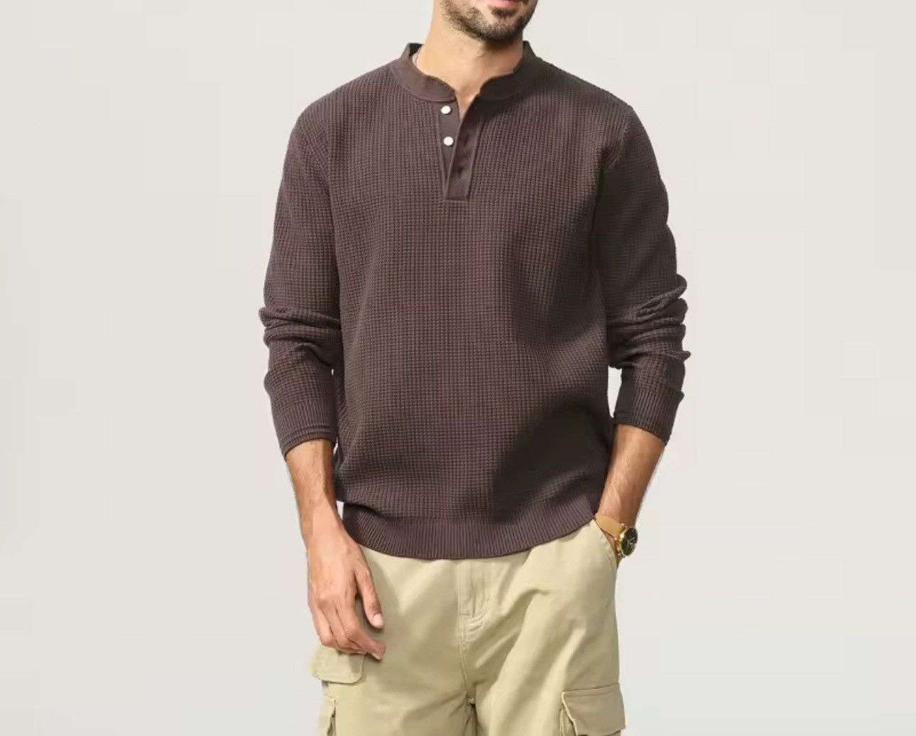 Other Knitted Casual Basic Retro Men’s V-Neck Sweater Pullover Size US M / EU 48-50 / 2 - 1 Thumbnail