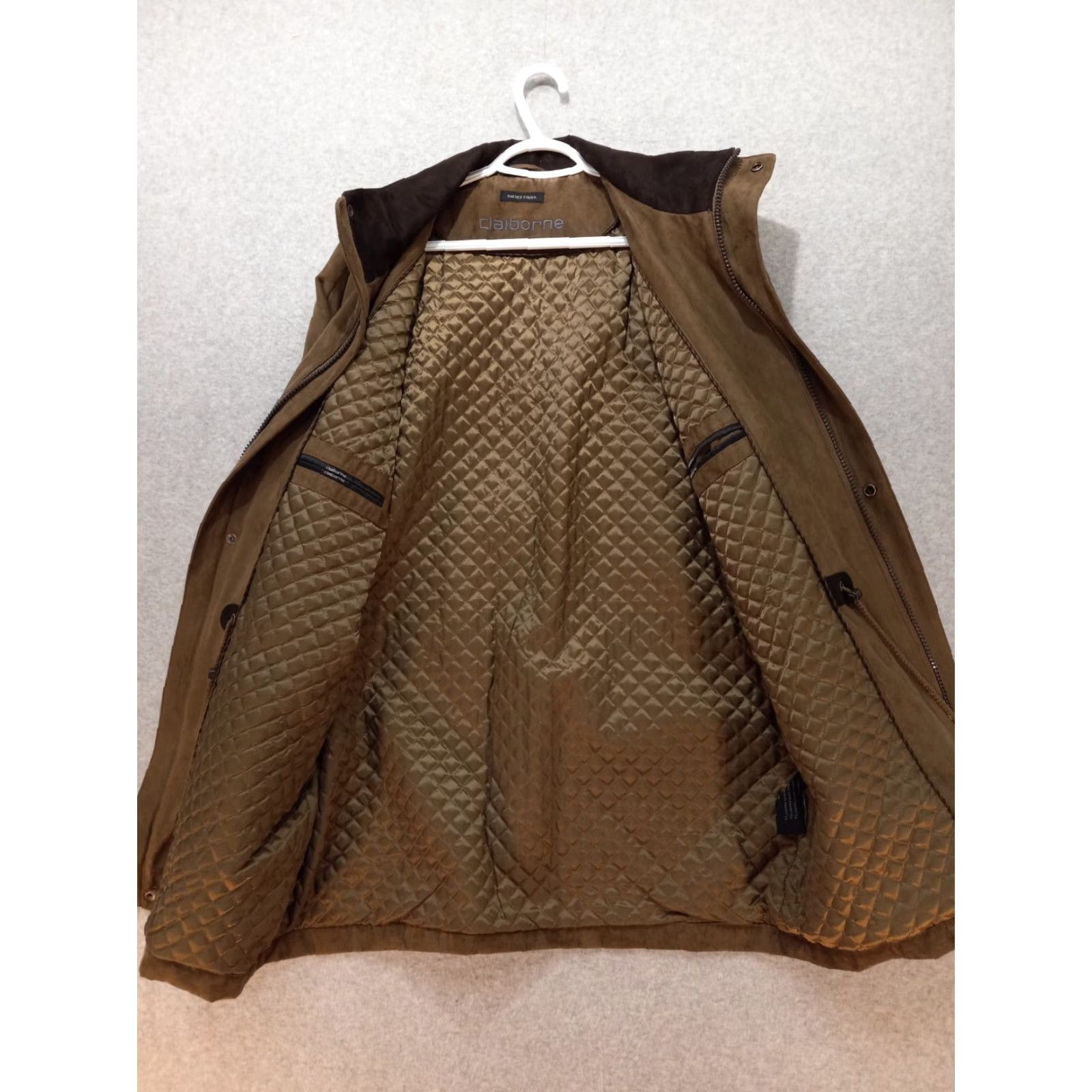 Liz Claiborne Claiborne Jacket Coat Suede-like Brown XL Men Quilted Lining Full Zip Size XL / US 12-14 / IT 48-50 - 5 Thumbnail