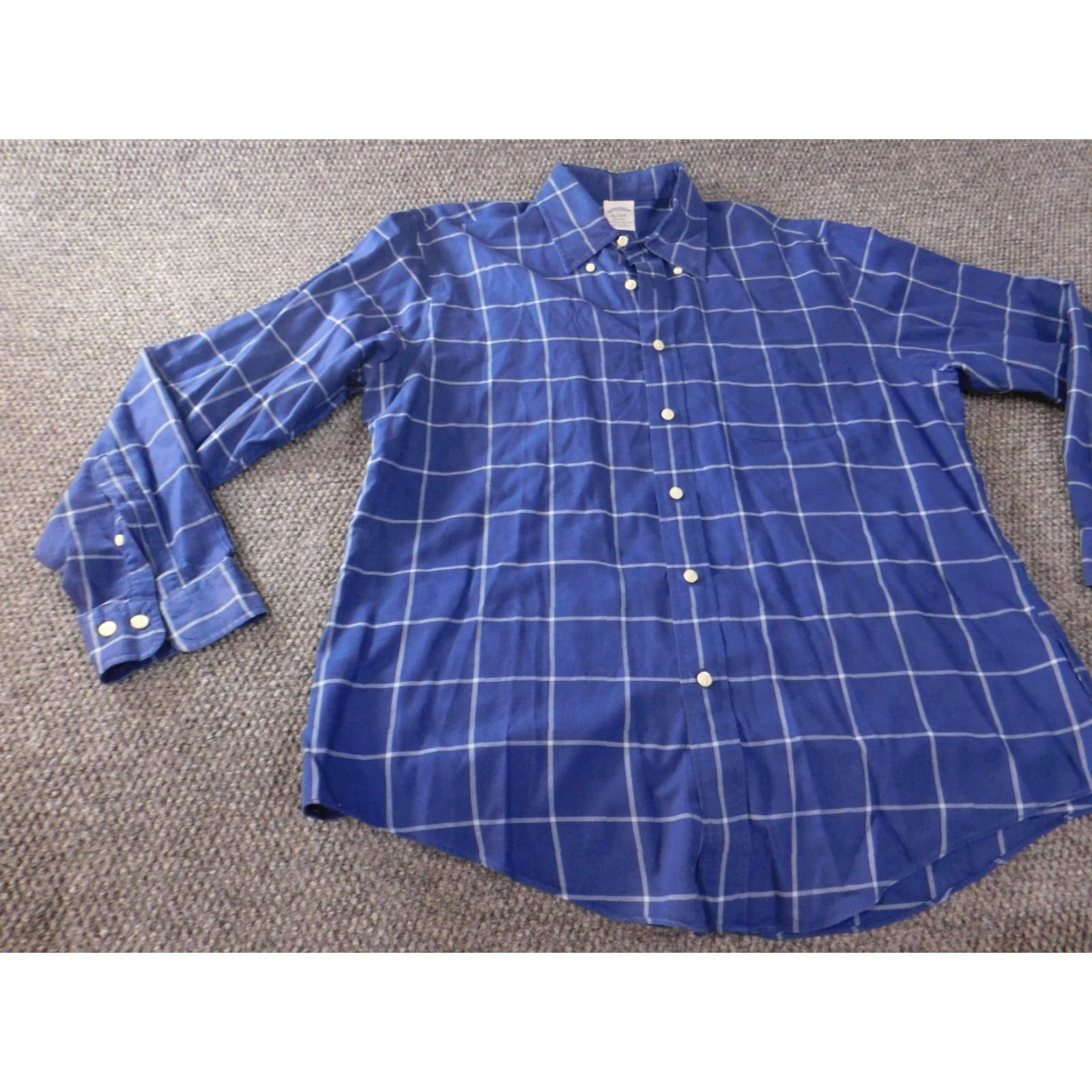Brooks Brothers Brooks Brothers Mens Shirt L Blue 1818 Regent Button-Down Plaid Cotton Knit Long Sleeve Collared Regular Classic Polo Vintage: No Size US L / EU 52-54 / 3 - 5 Thumbnail