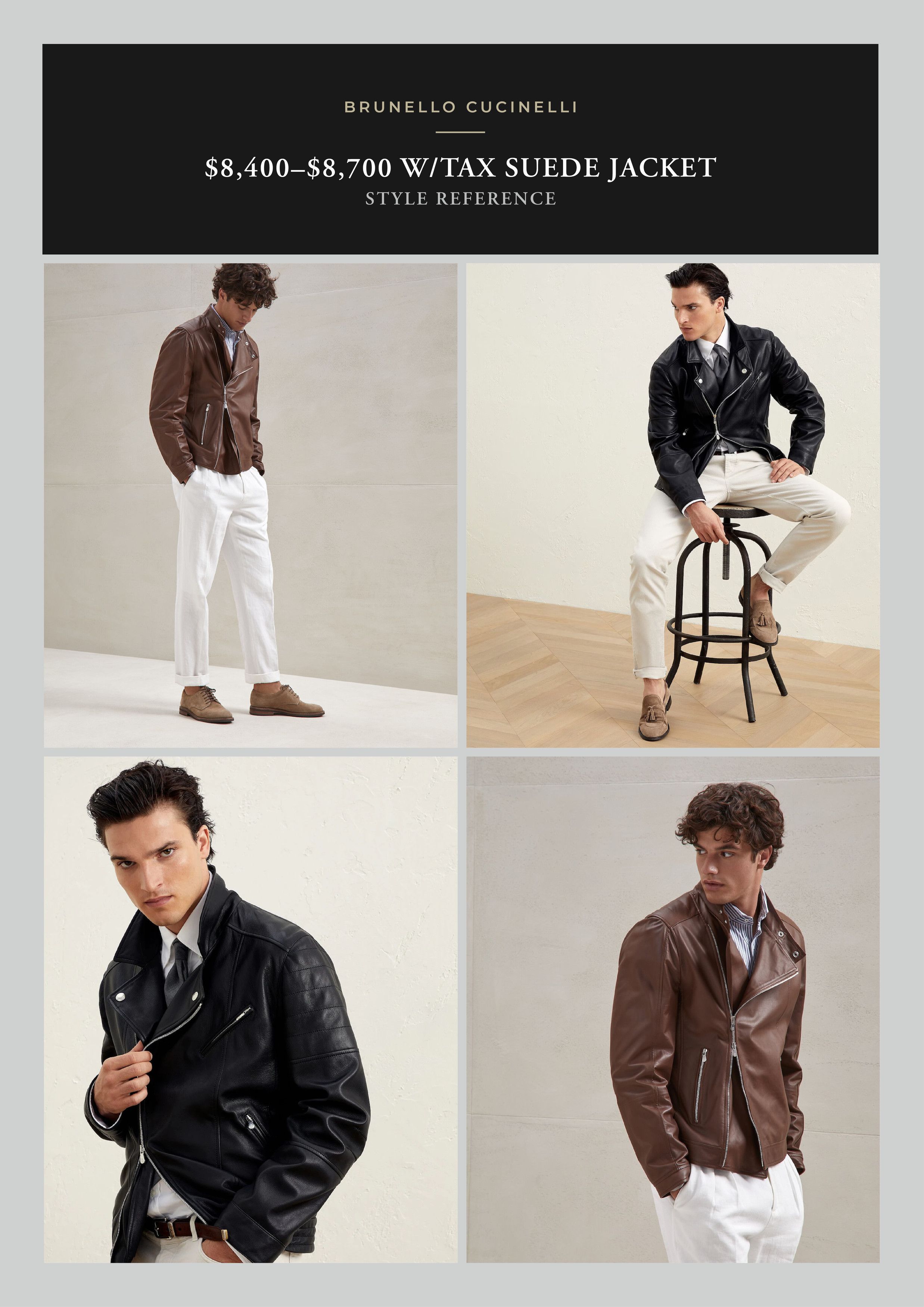Brunello Cucinelli Effortless Cool $8,400 CUCINELLI Suede Leather Biker Jacket Size US XL / EU 56 / 4 - 11 Thumbnail