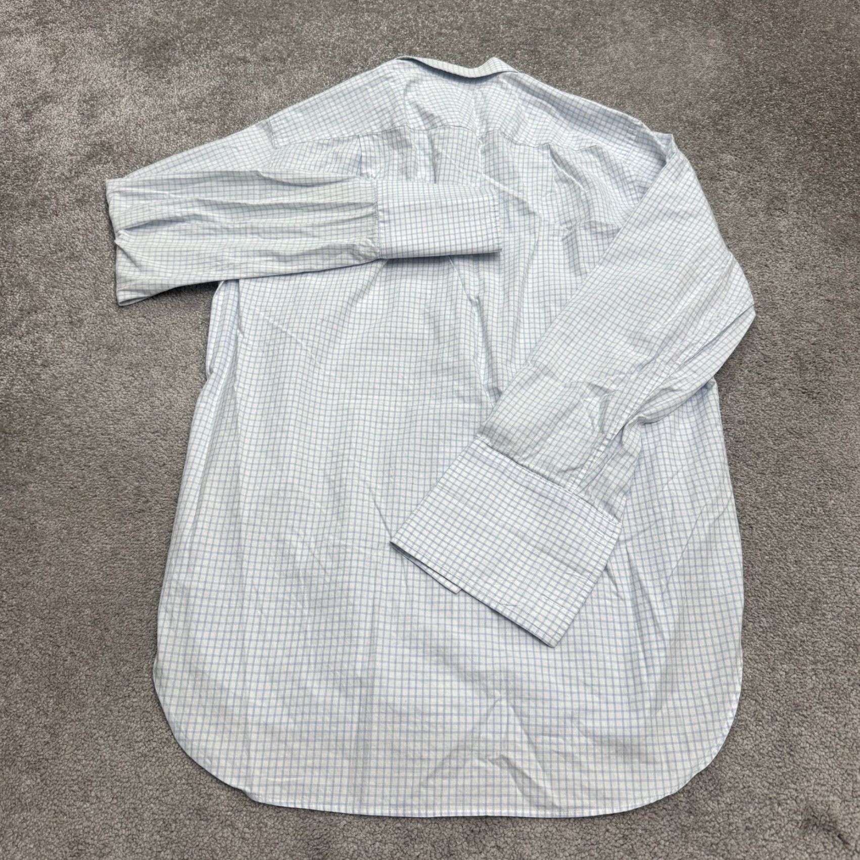 Charles Tyrwhitt VINTAGE Charles Tyrwhitt Classic Fit Dress Shirt Mens 16/34 Business Formal Cotton Check White/Blue Size 34R - 2 Thumbnail
