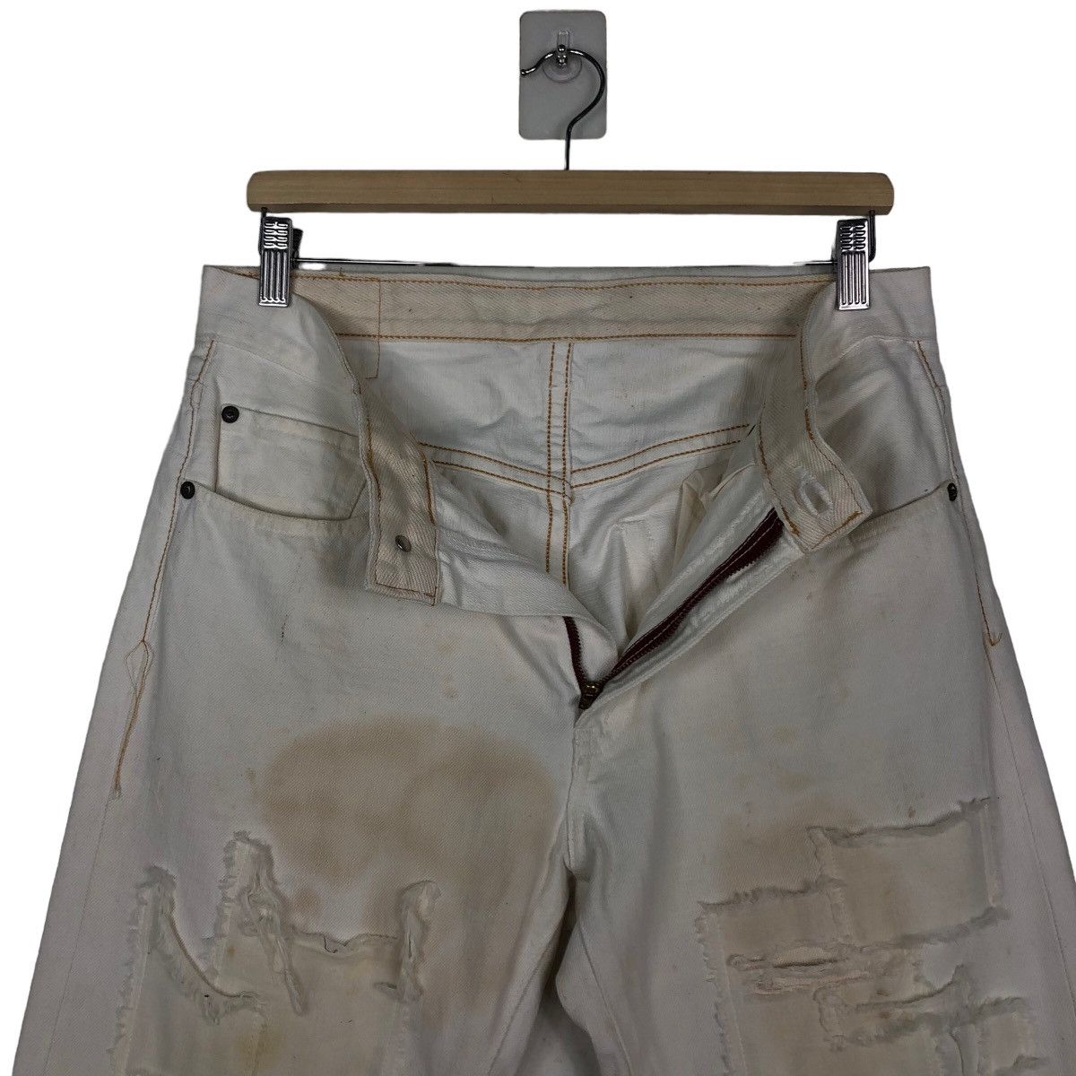 Japanese Brand 🔥Worn Rusty Design White Denim Johnbull Japan Size US 32 / EU 48 - 12 Thumbnail