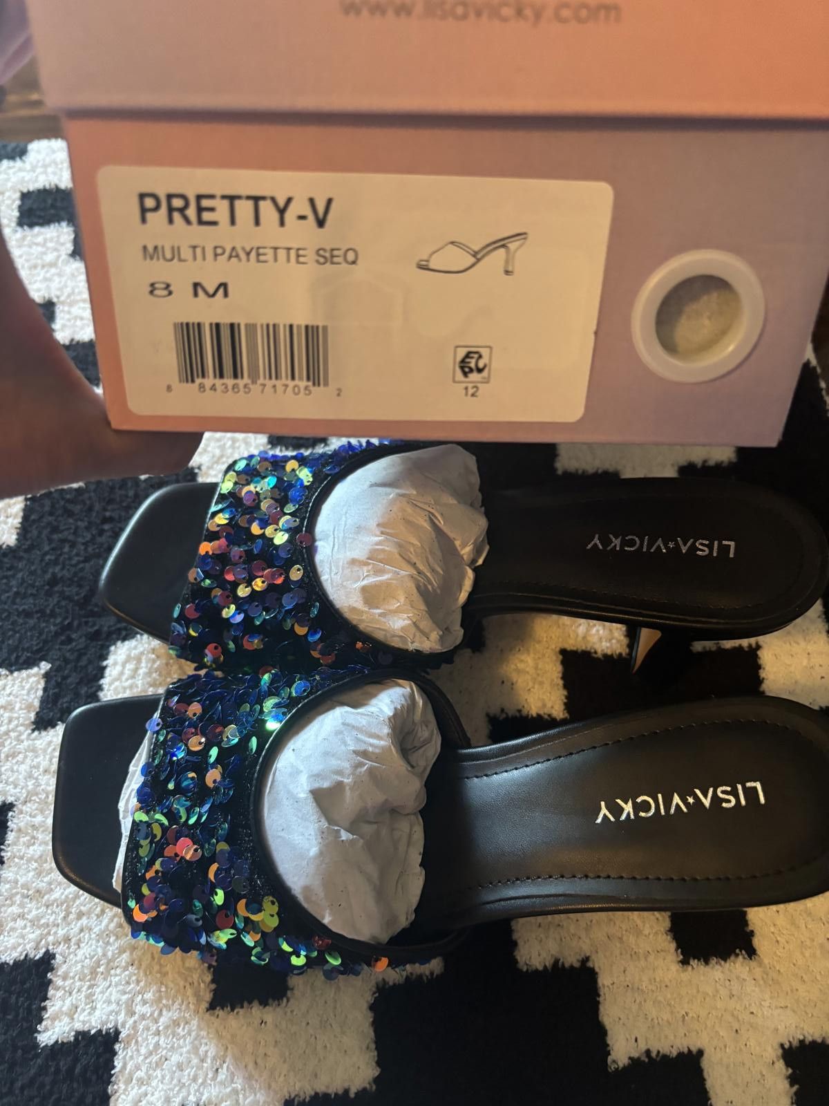 Designer Lisa + Vicky Pretty-V Multi Payette Sequin Heels - Size 8M Size US 8 / IT 38 - 3 Thumbnail