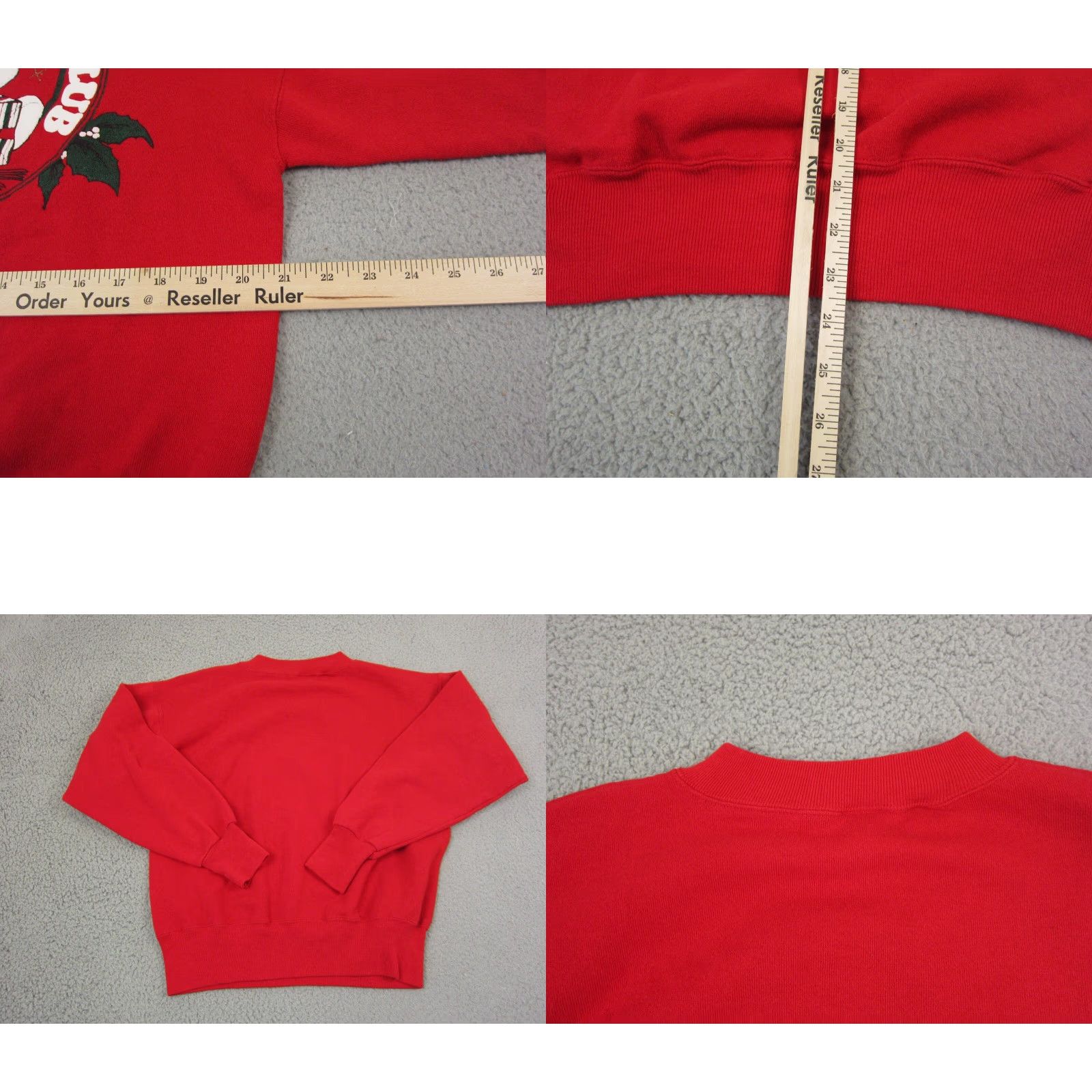 Vintage VINTAGE Sweatshirt Mens M Red 90s Jerzees Cotton Polyester Fleece Crew Neck Pullover Christmas Made in USA Size US M / EU 48-50 / 2 - 8 Thumbnail