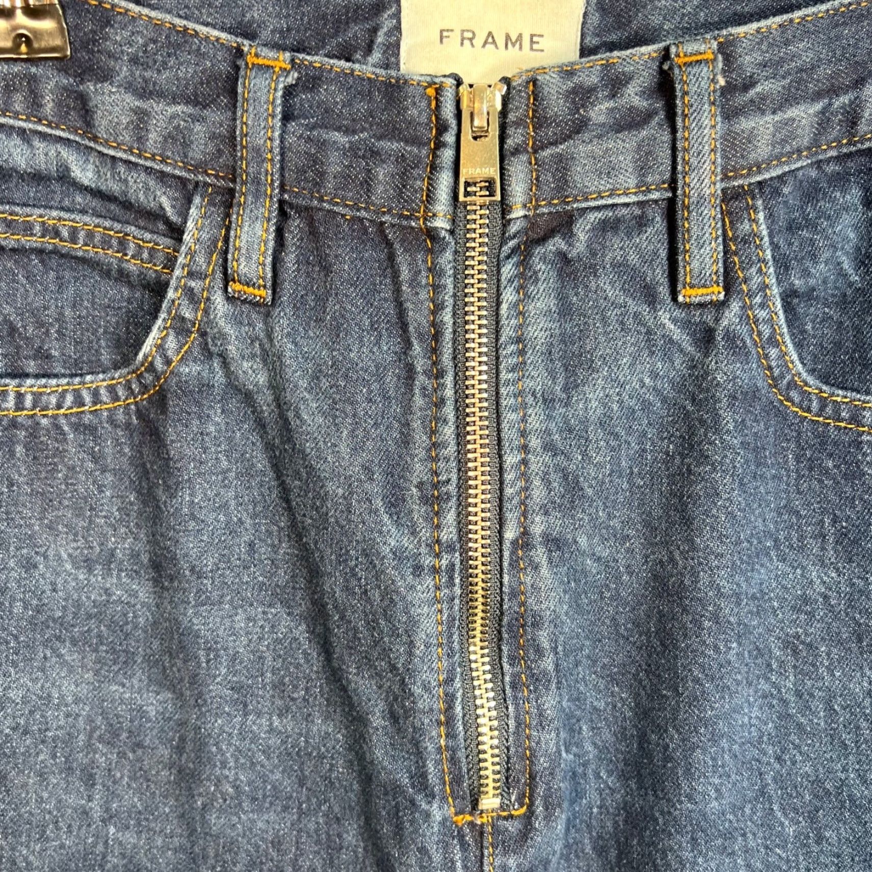 Frame FRAME Jeans Womens Size 27 High-Waist Slim Fit Blue Denim Straight 5-Pocket Womens Jeans Size 27" / US 4 / IT 40 - 5 Thumbnail