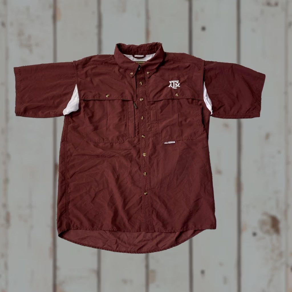 Vintage Drake Shirt Mens L Performance Fishing Button Up Short Sleeve Red Texas A&M Aggie Shirt Mens L Size US L / EU 52-54 / 3 - 1 Thumbnail