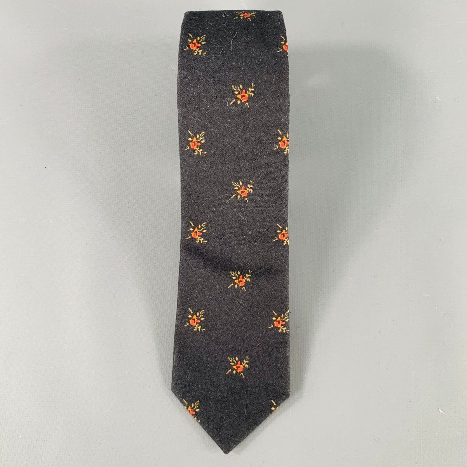 Givenchy GIVENCHY Black Red Floral Cotton Tie Size ONE SIZE - 2 Thumbnail