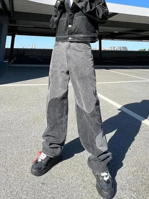 Japanese Brand Y2K buggy jeans trousers retro straight patchwork style Size US 32 / EU 48 - 1 Thumbnail