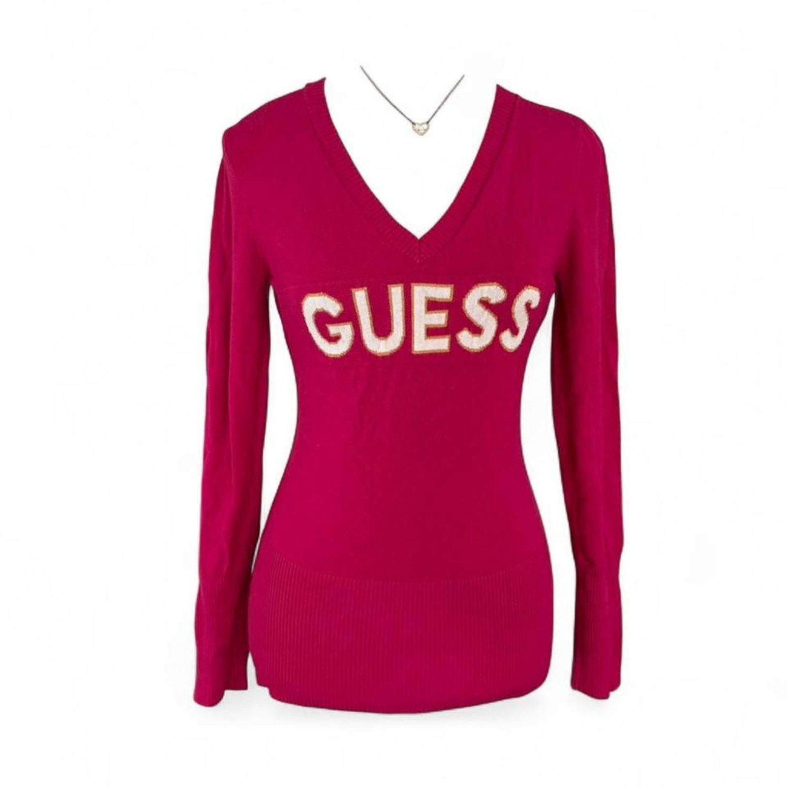 Guess Guess Embroidered Logo Y2K Twee 2000s long sleeve size small Size S / US 4 / IT 40 - 1 Thumbnail