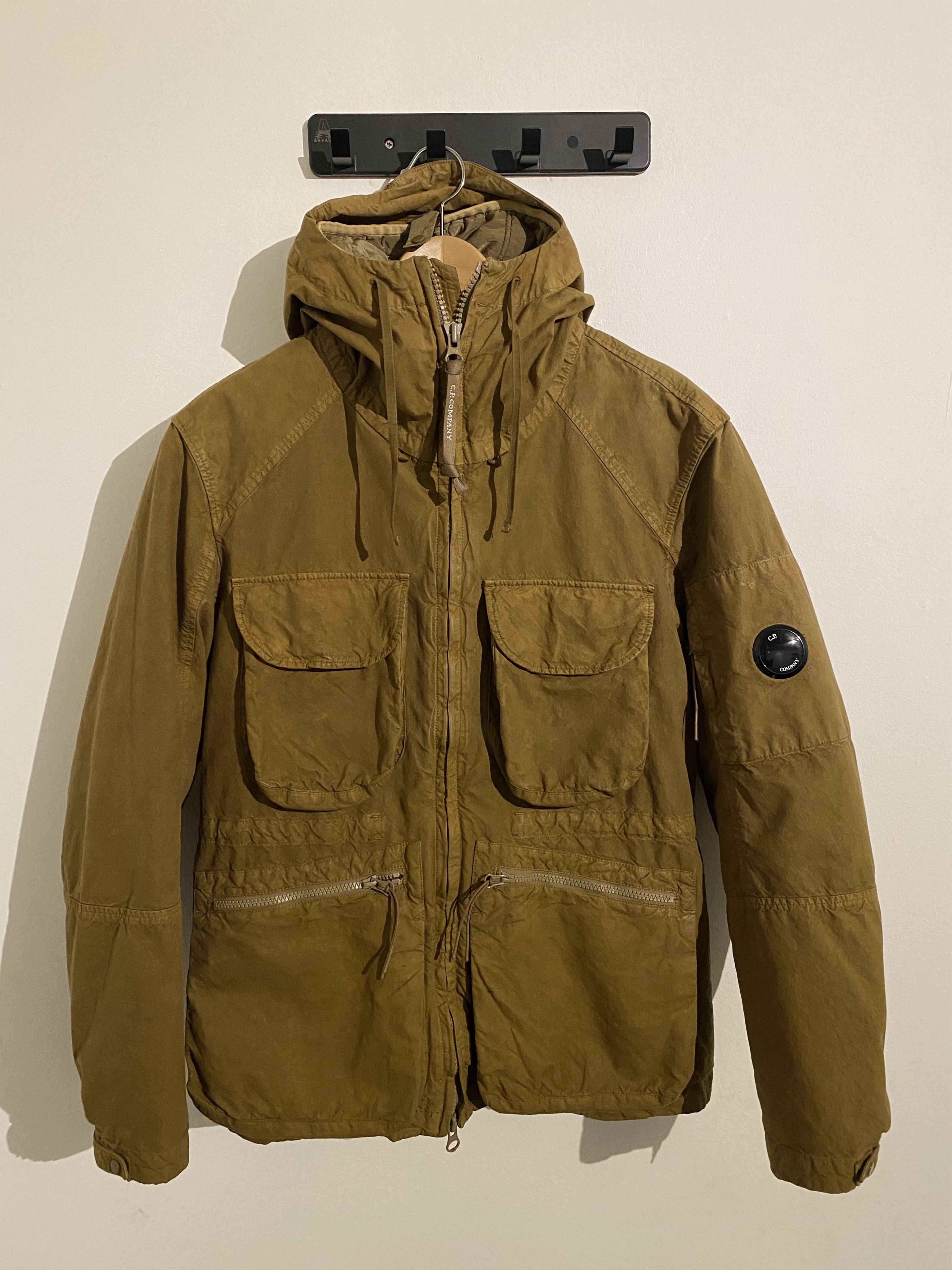 image of C P Company Ba-Tic Hooded Cumin Field Jacket in Light Brown, Men's (Size Medium)