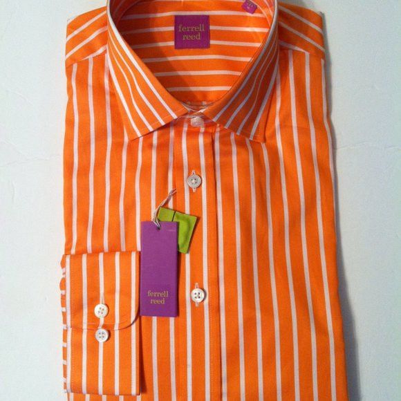 Other FERRELL REED MENS NEW ORANGE 100%COTTON DRESS SHIRT SIZE: 16 Size US L / EU 52-54 / 3 - 1 Thumbnail
