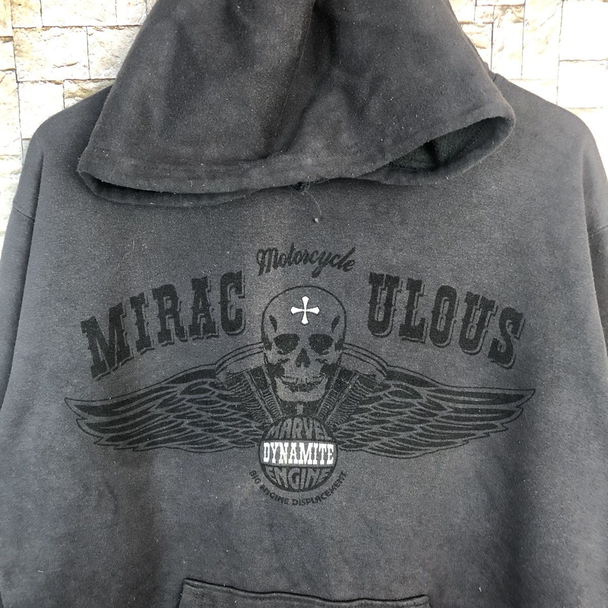 Bullet Noise Bullet Noise Mirac Motorcycle skull Ulous Grey Hoodie #A34 Size US L / EU 52-54 / 3 - 5 Thumbnail