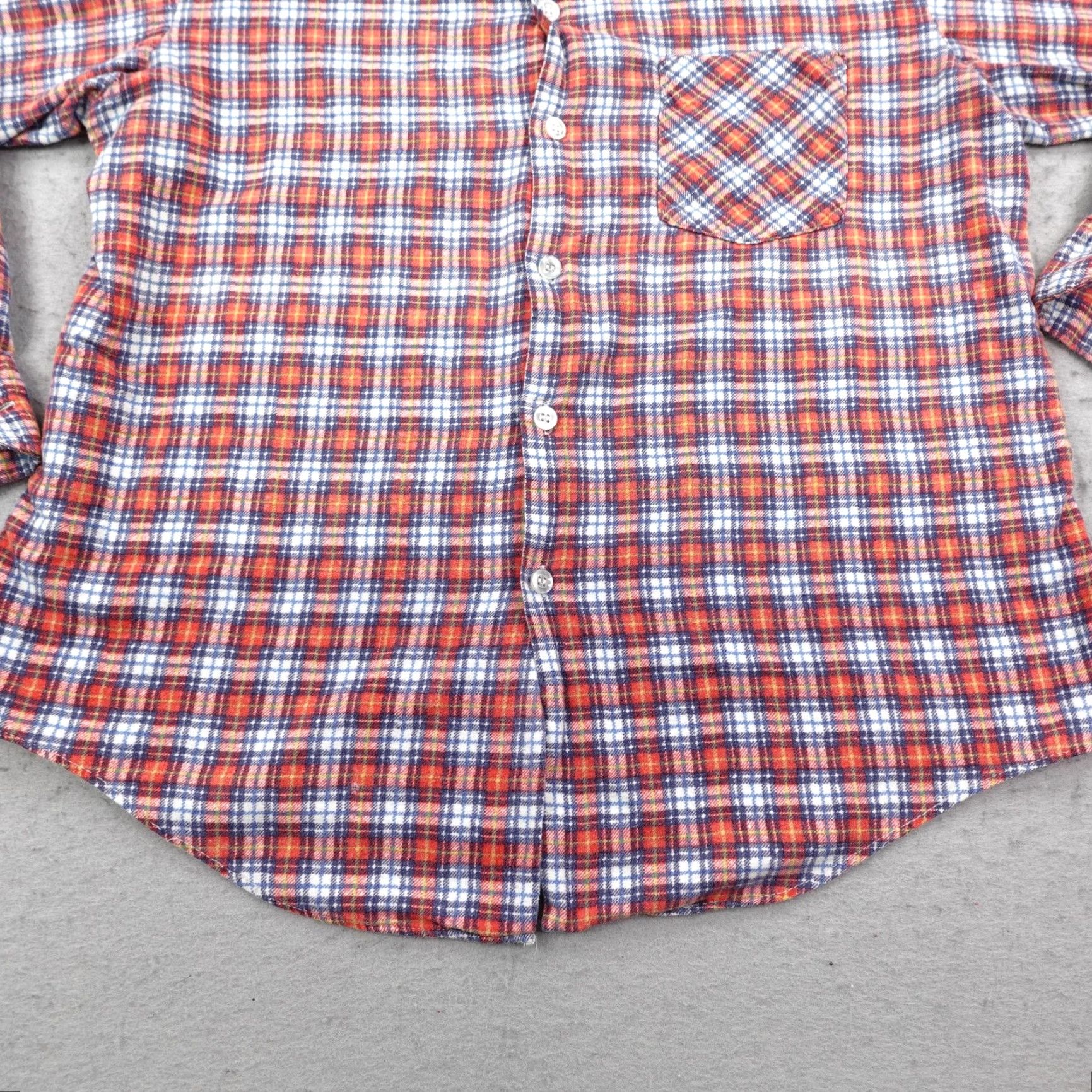 Sears VINTAGE Sears Kings Road Shirt Men M Red Plaid Flannel Button Up 70s Grunge - Cotton Pocketed Size US M / EU 48-50 / 2 - 3 Thumbnail