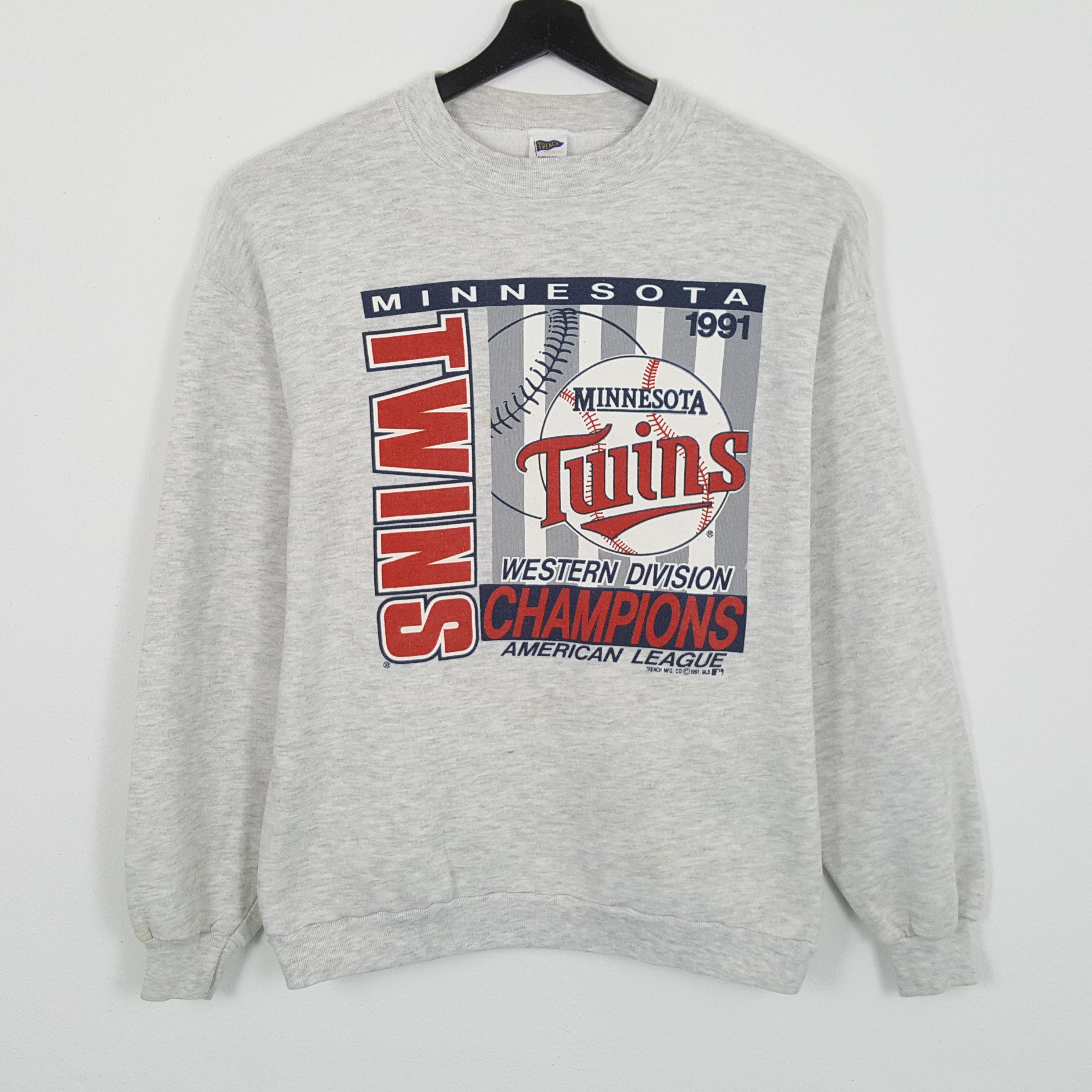 image of Mlb Minnesota Twins Sweatshirt American Baseball Team in Grey, Men's (Size Large)