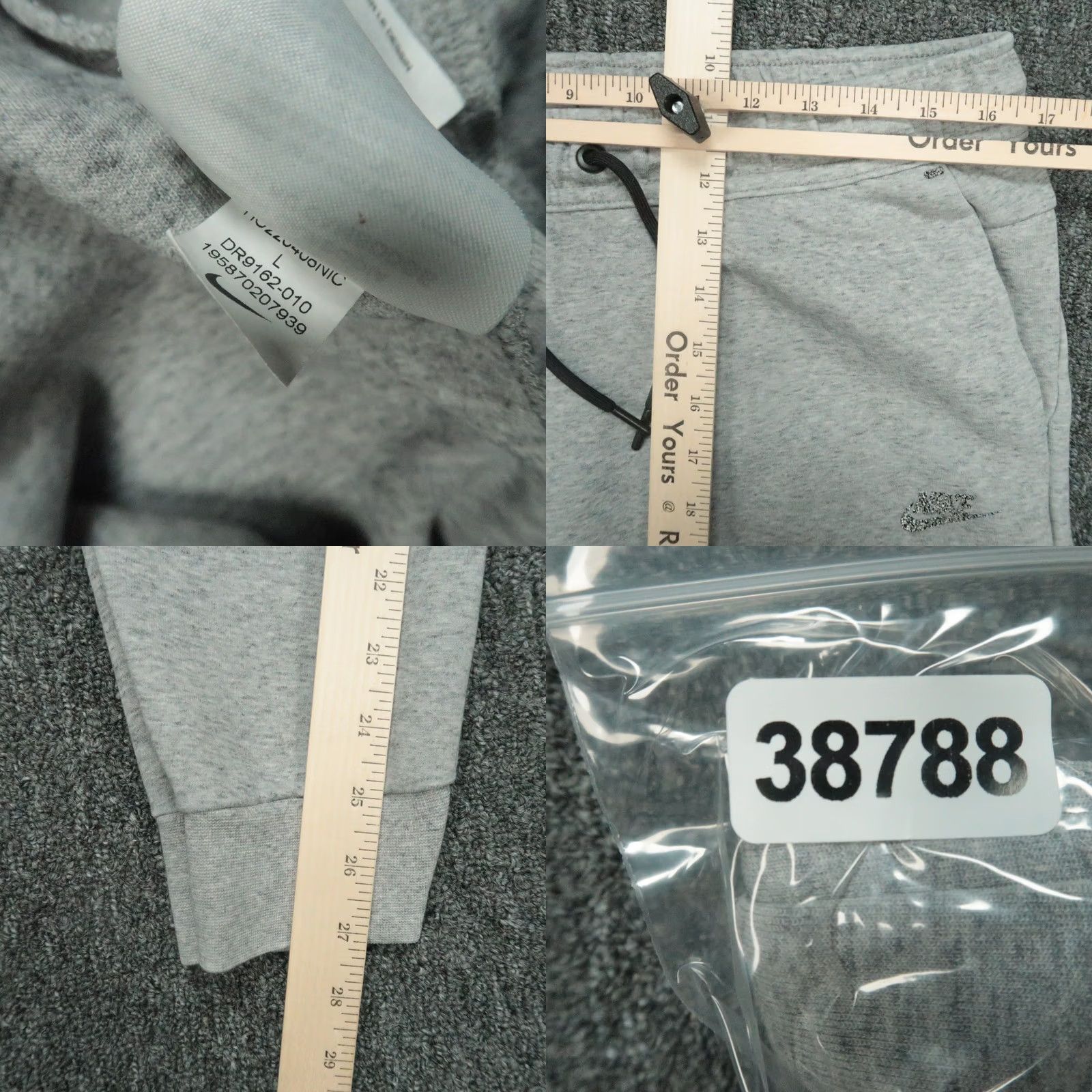 Nike Nike Pants Mens Large Gray Tech Fleece Joggers Athletic Zip Pocket Sporty Size US 33 - 8 Thumbnail