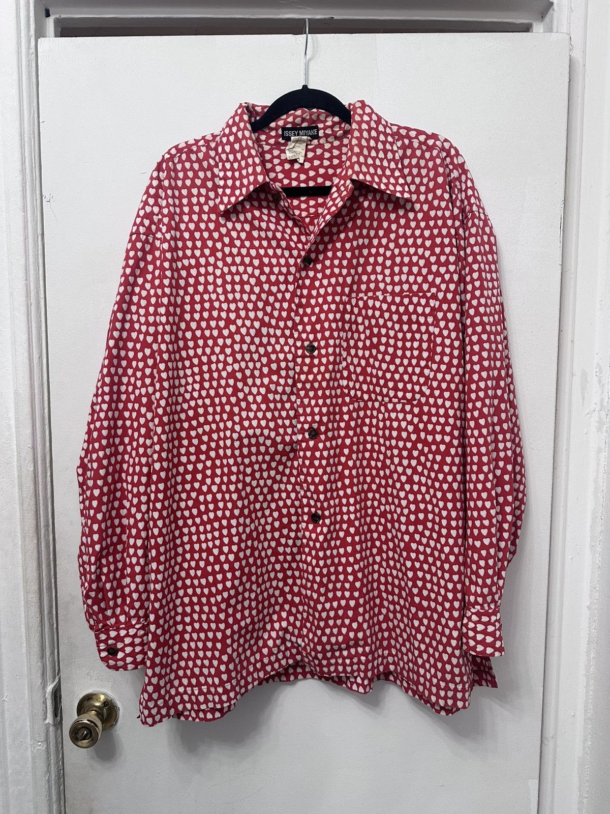 Issey Miyake Heart Print LS Button Up