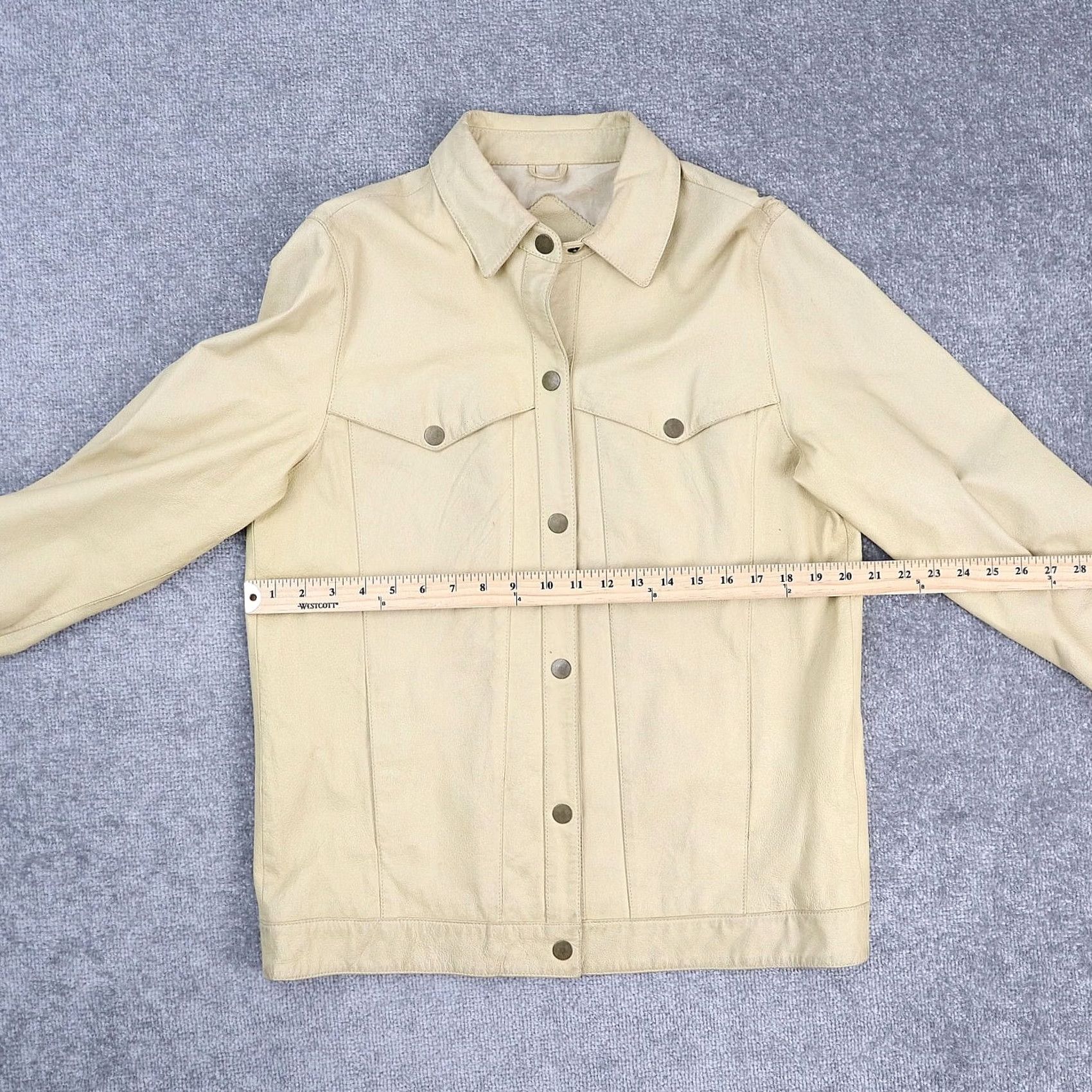 Lewis Leathers VINTAGE Terry Lewis Leather Western Jacket Mens Small Beige Long Sleeve Snap Collared USA Western Size US S / EU 44-46 / 1 - 4 Thumbnail