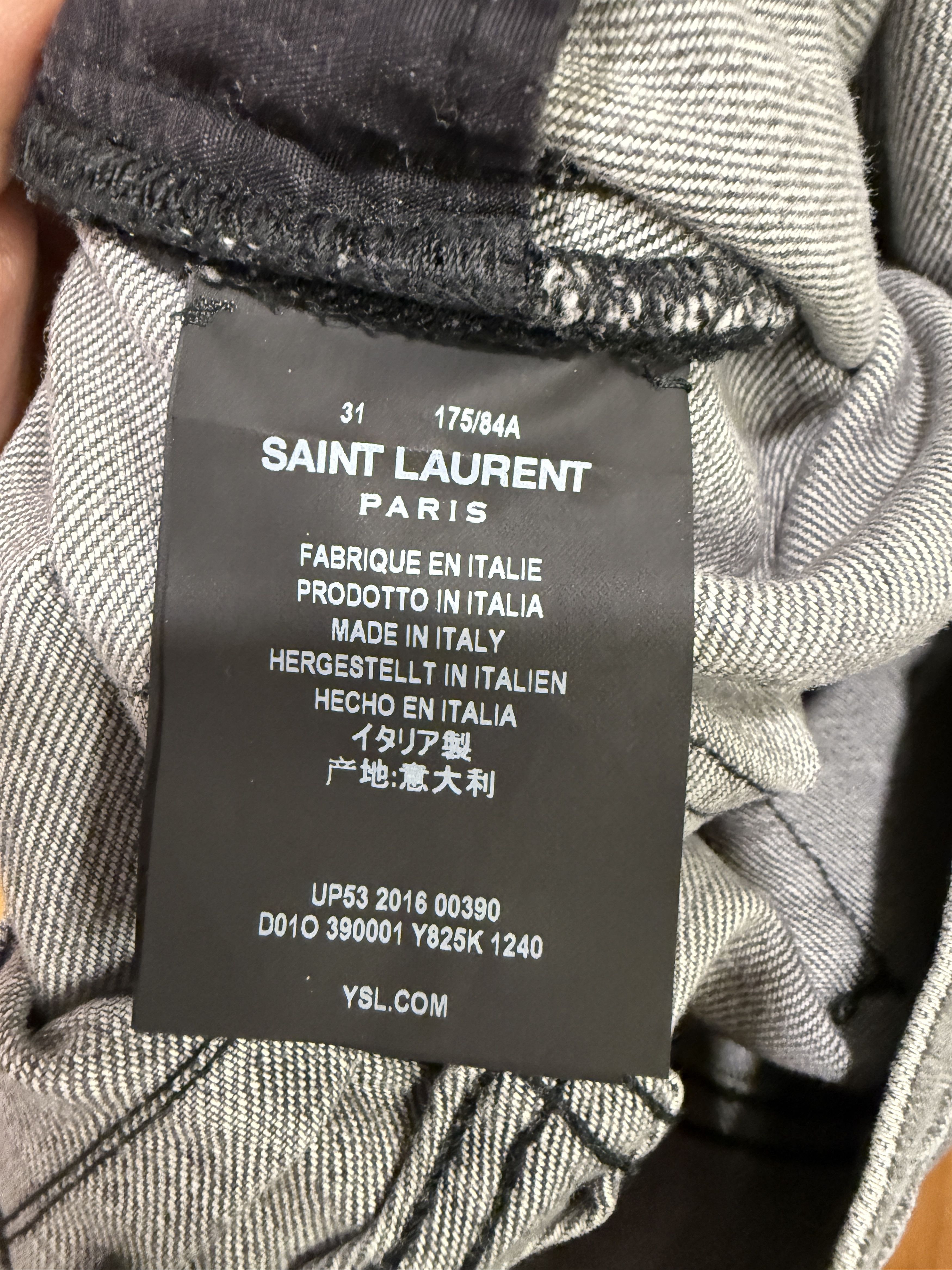 Saint Laurent Paris Saint Laurent Paris Size 31 Grey Jeans Size US 31 - 7 Thumbnail