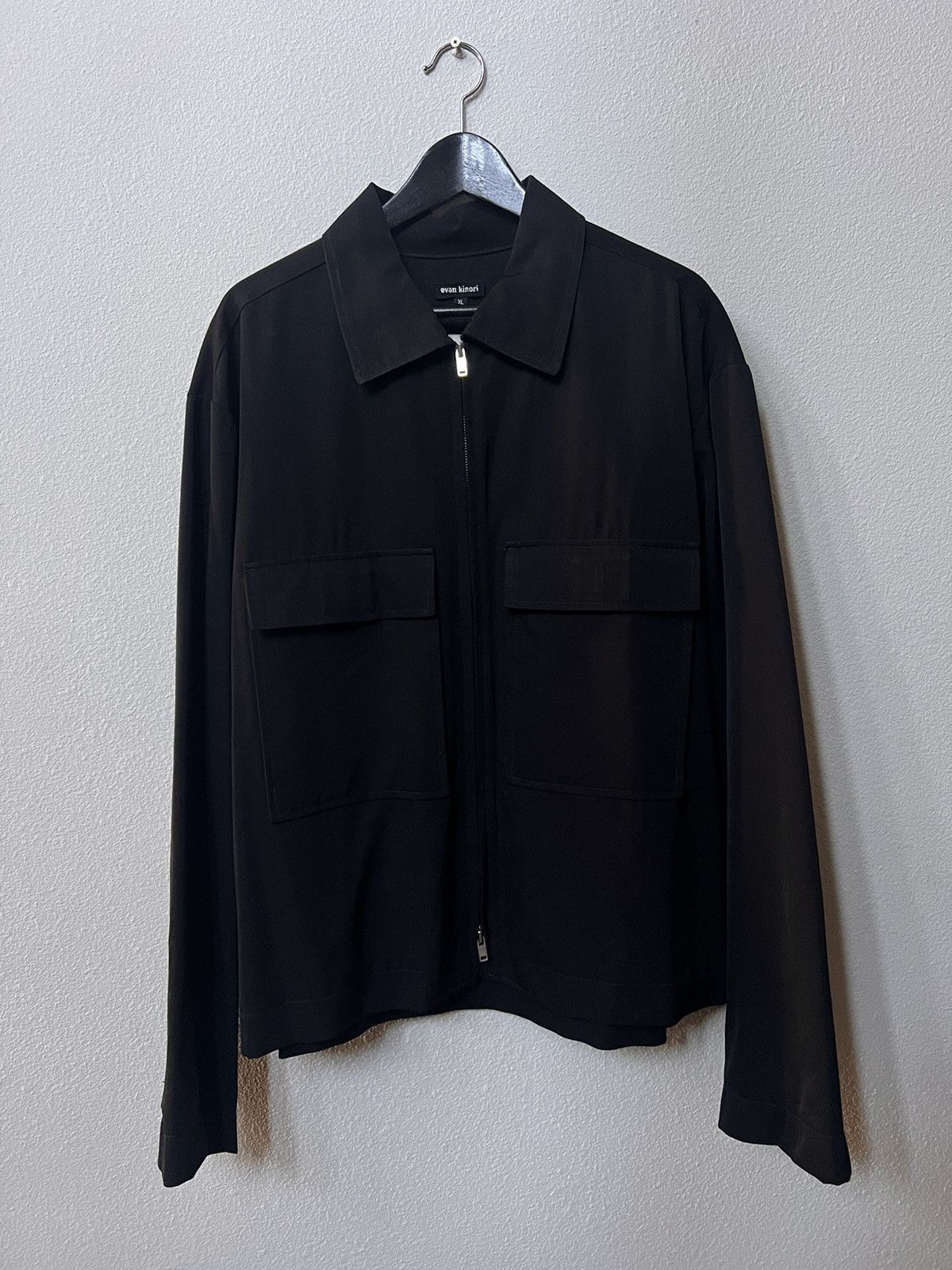 Evan Kinori Tropical wool zip jacket xl black Size US XL / EU 56 / 4 - 1 Thumbnail