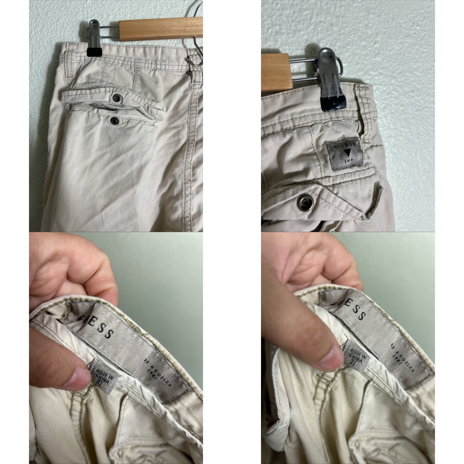 Guess Guess Baggy Long Cargo Shorts Cotton Beige 31x16 Size US 31 - 9 Thumbnail
