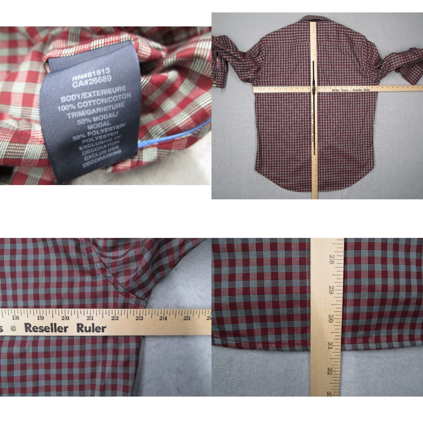 Robert Graham VINTAGE Robert Graham Dress Shirt Mens Large Long Sleeve Button Up Red Check Classic Cotton Modal Designer Casual Size US L / EU 52-54 / 3 - 8 Thumbnail