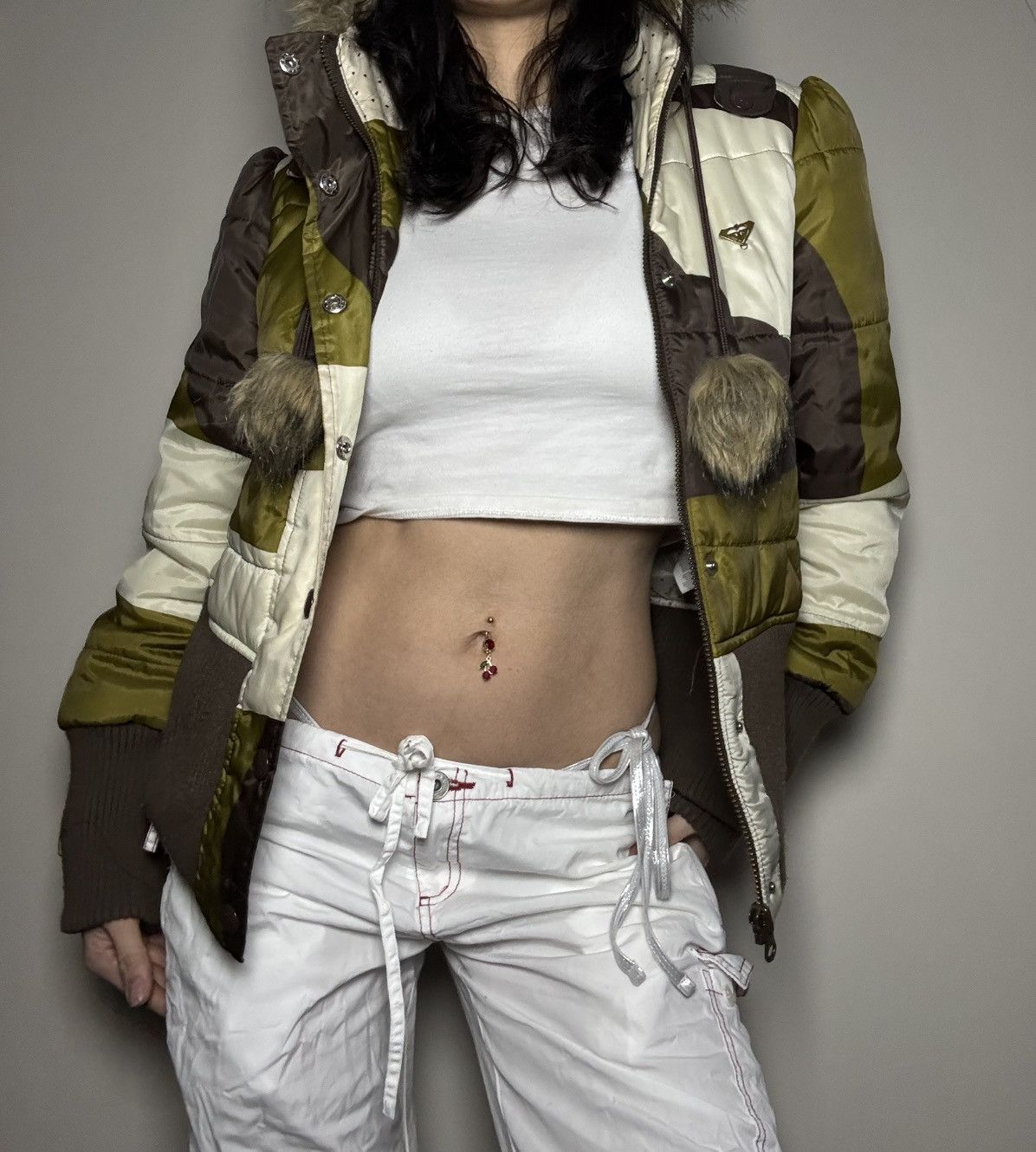 Other Roxy Y2K Bomber Jacket - Snow Bunny - Ribbed Waist Crop - M Size M / US 6-8 / IT 42-44 - 5 Thumbnail